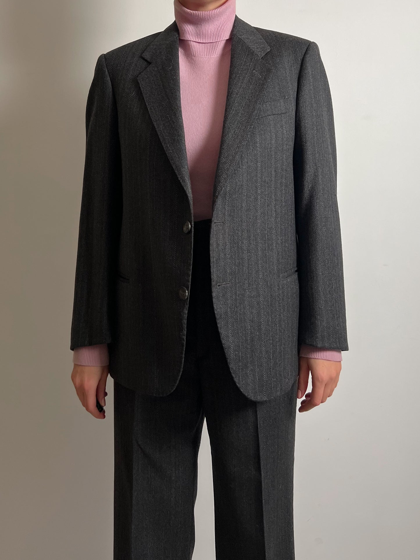 Pure virgin wool pinstripe grey suit