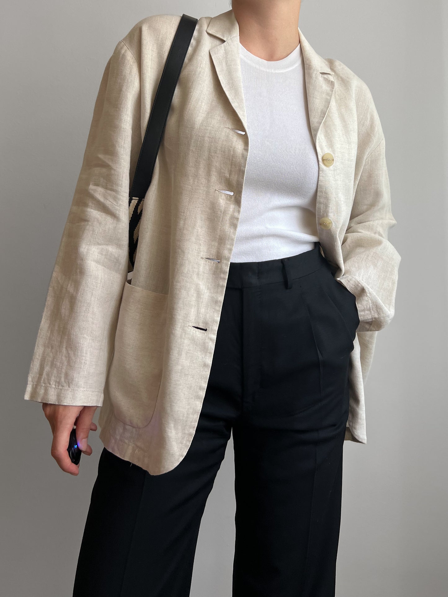 Blazer beige lino