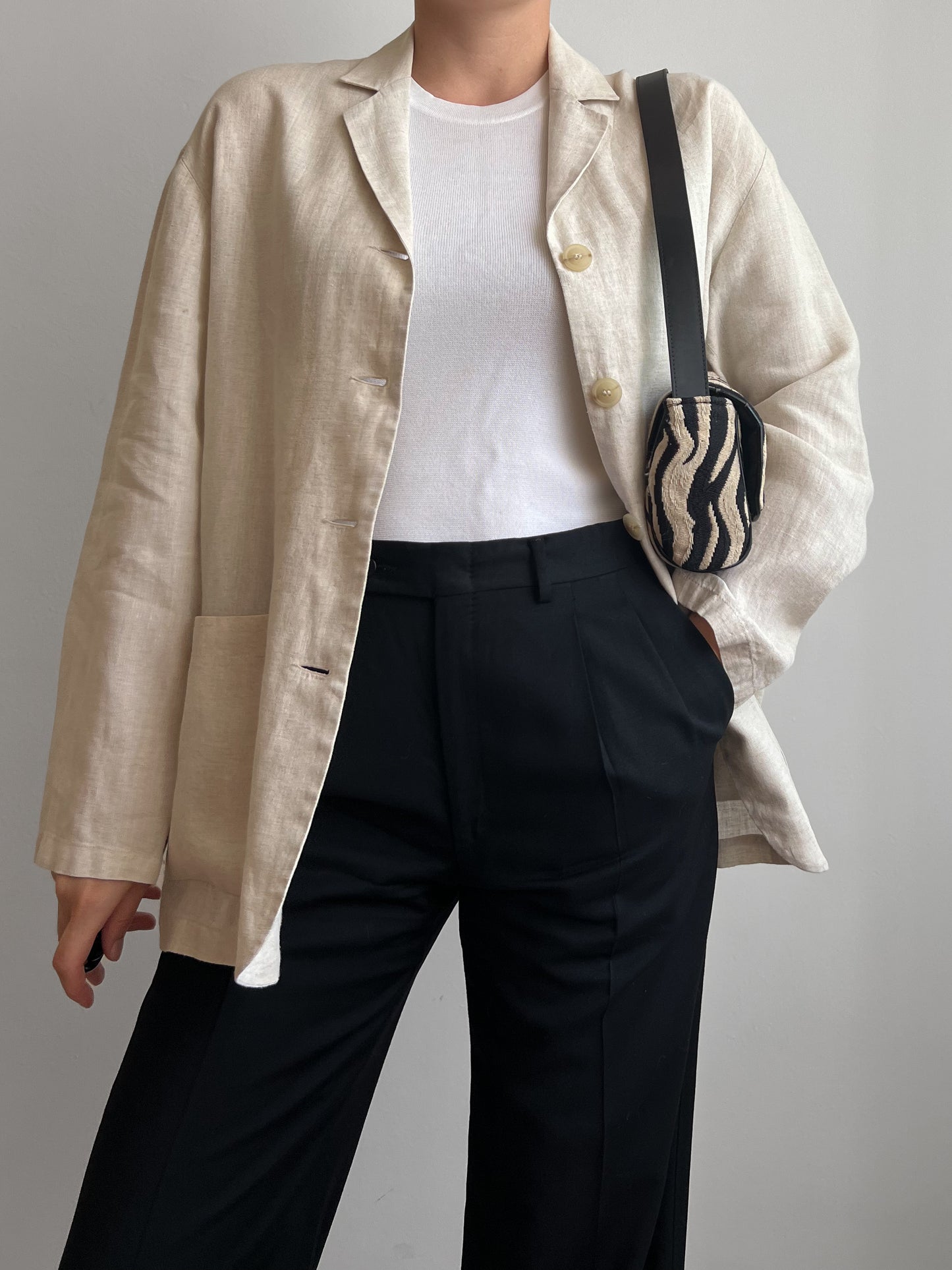 Blazer beige lino