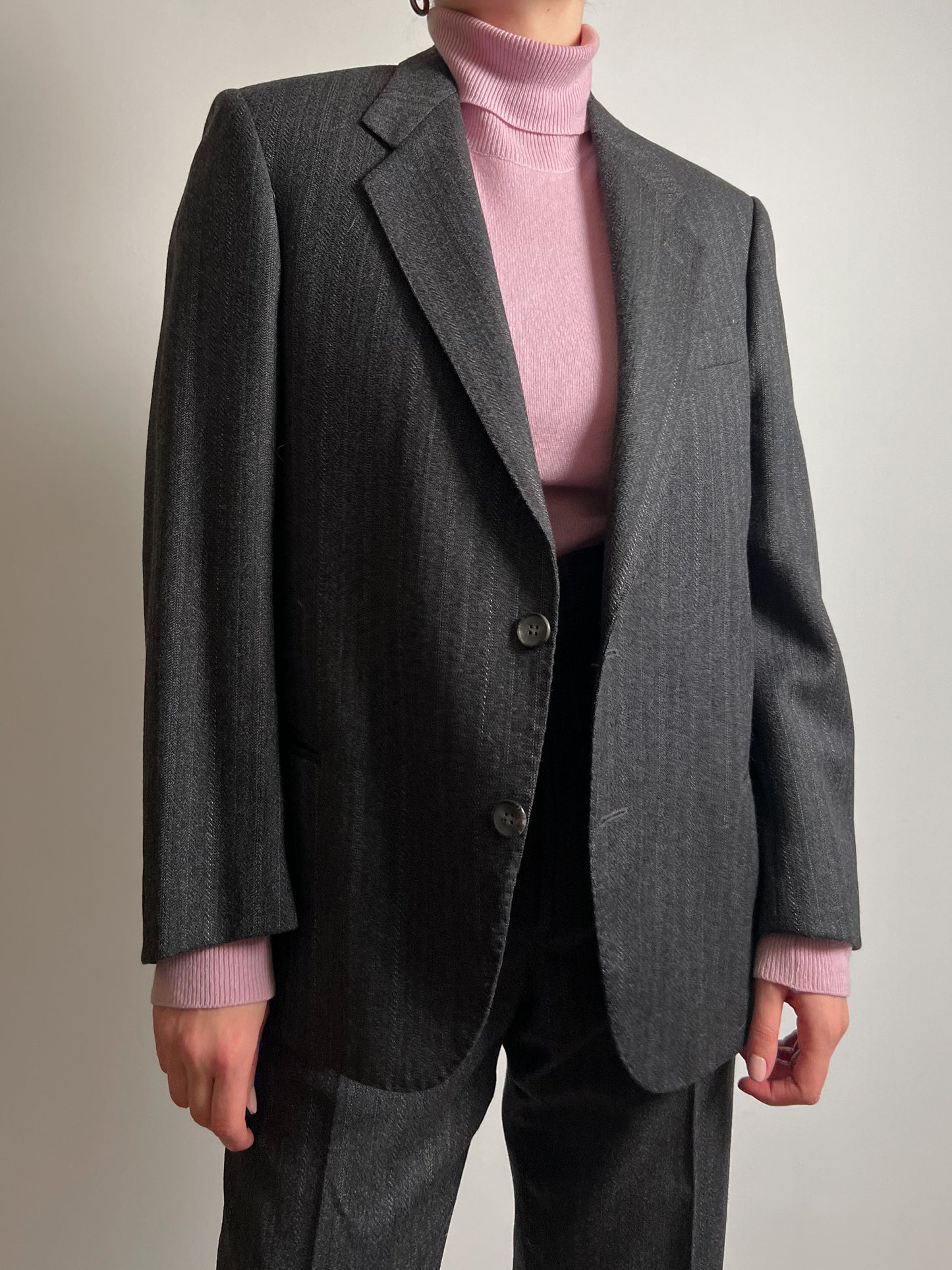 Pure virgin wool pinstripe grey suit