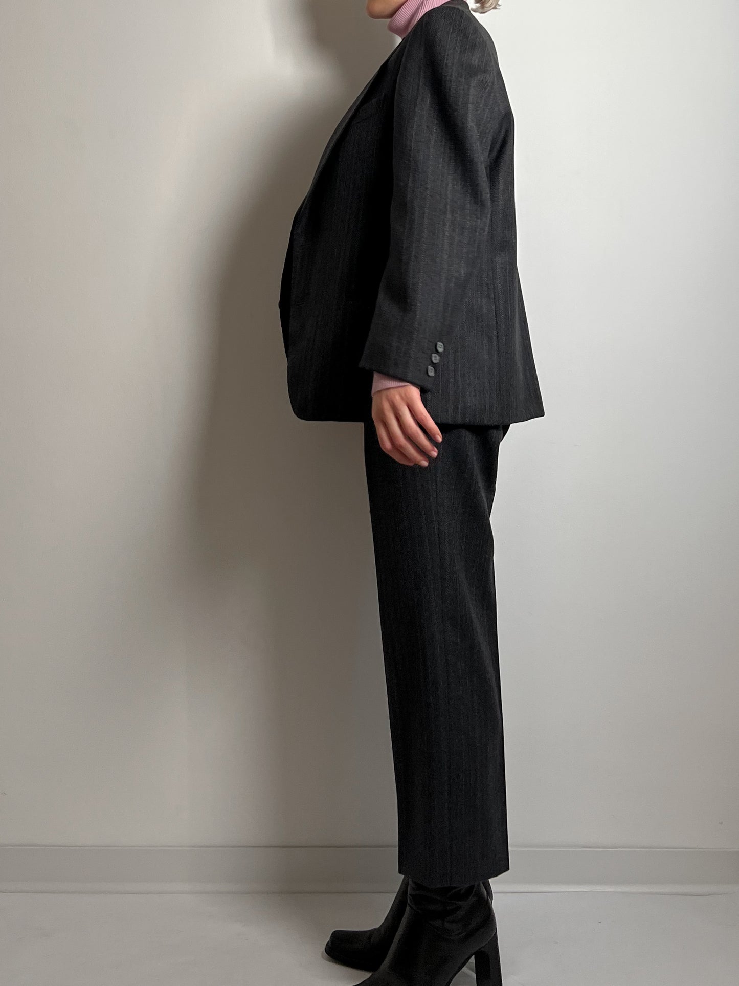 Pure virgin wool pinstripe grey suit