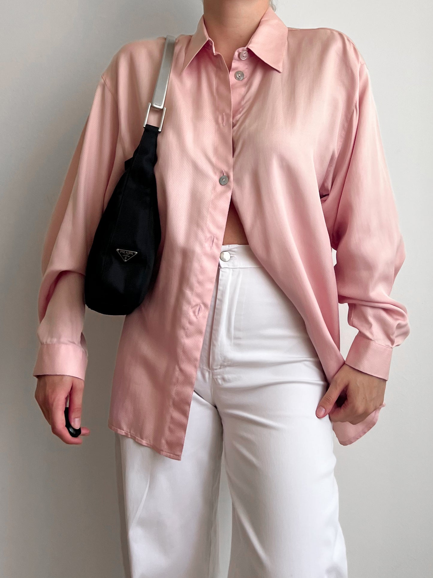 Camicia rosa in 100% seta