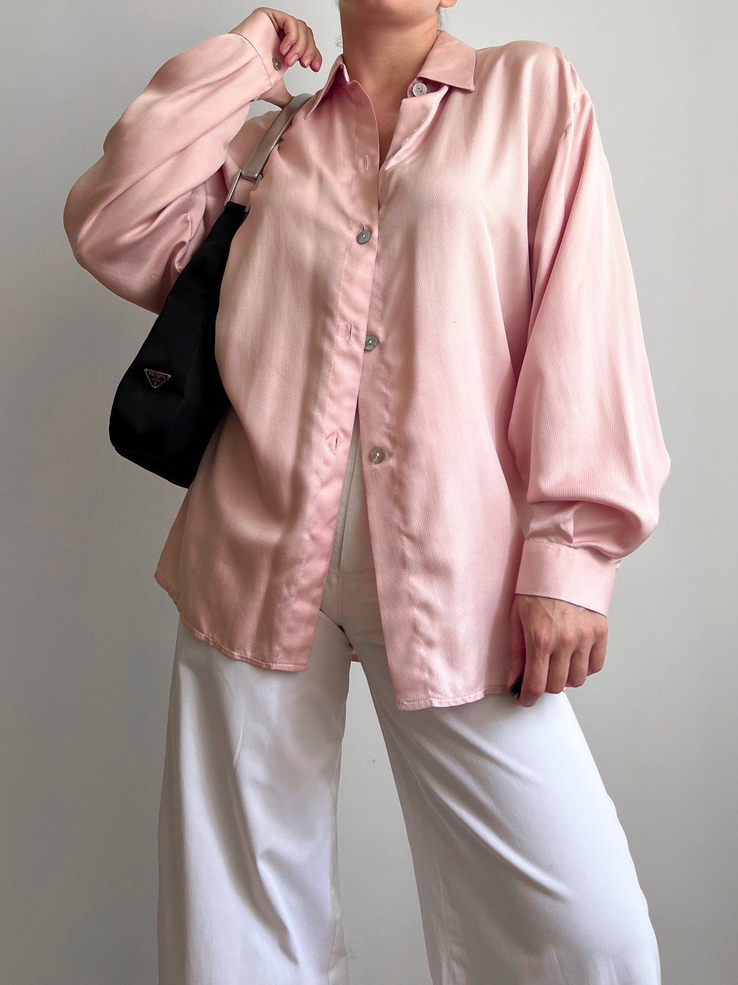 Camicia rosa in 100% seta