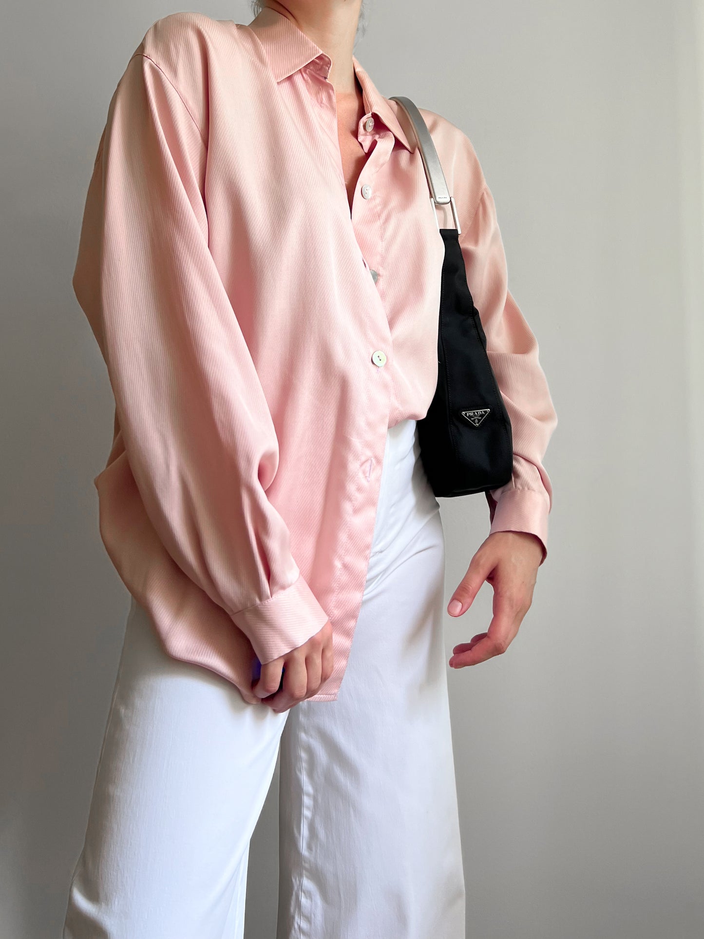 Camicia rosa in 100% seta