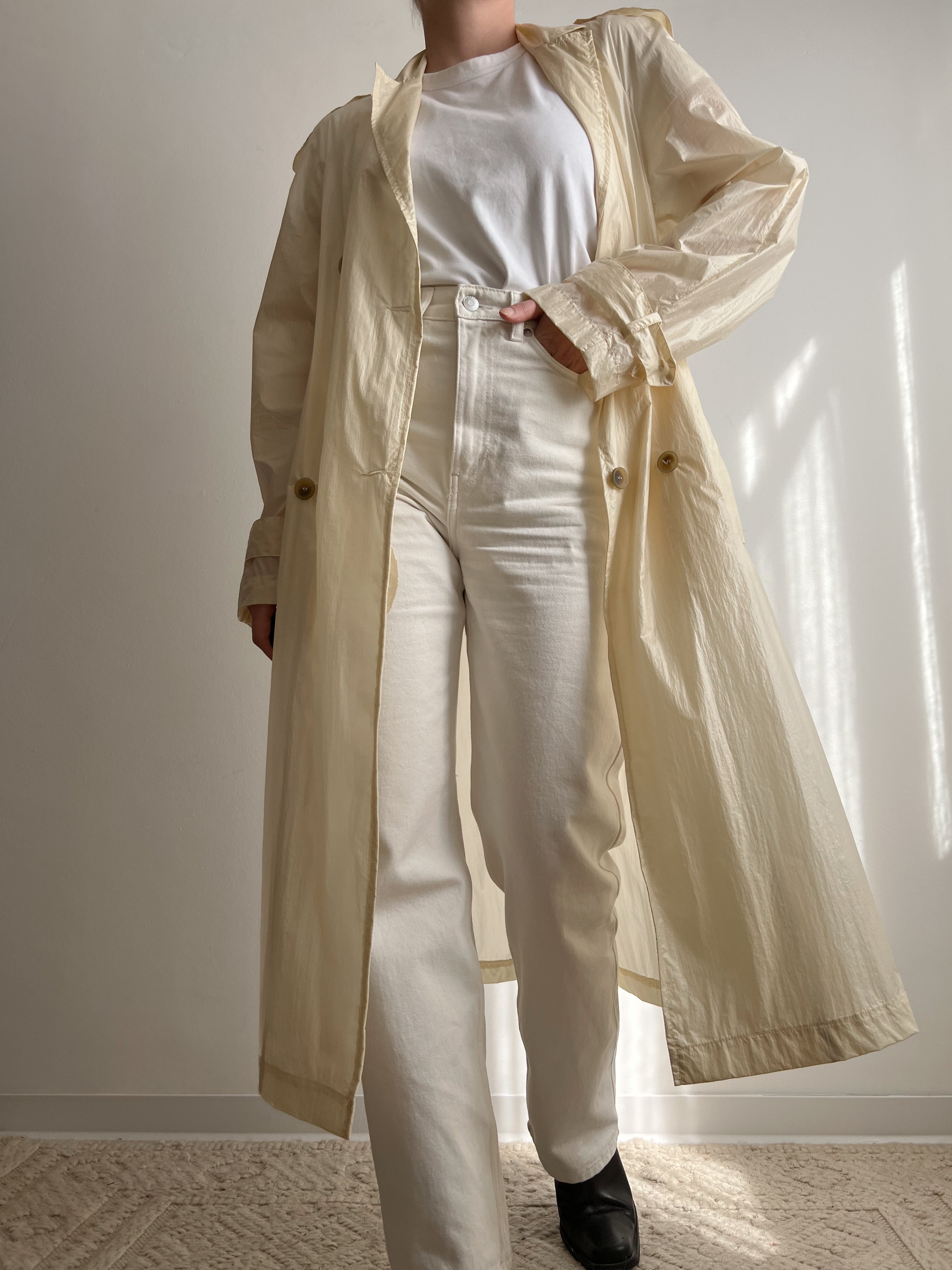 Trench impermeabile color crema