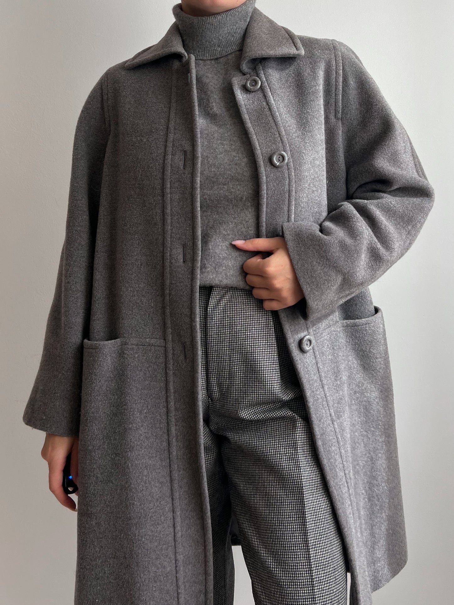 Cappotto in lana grigio