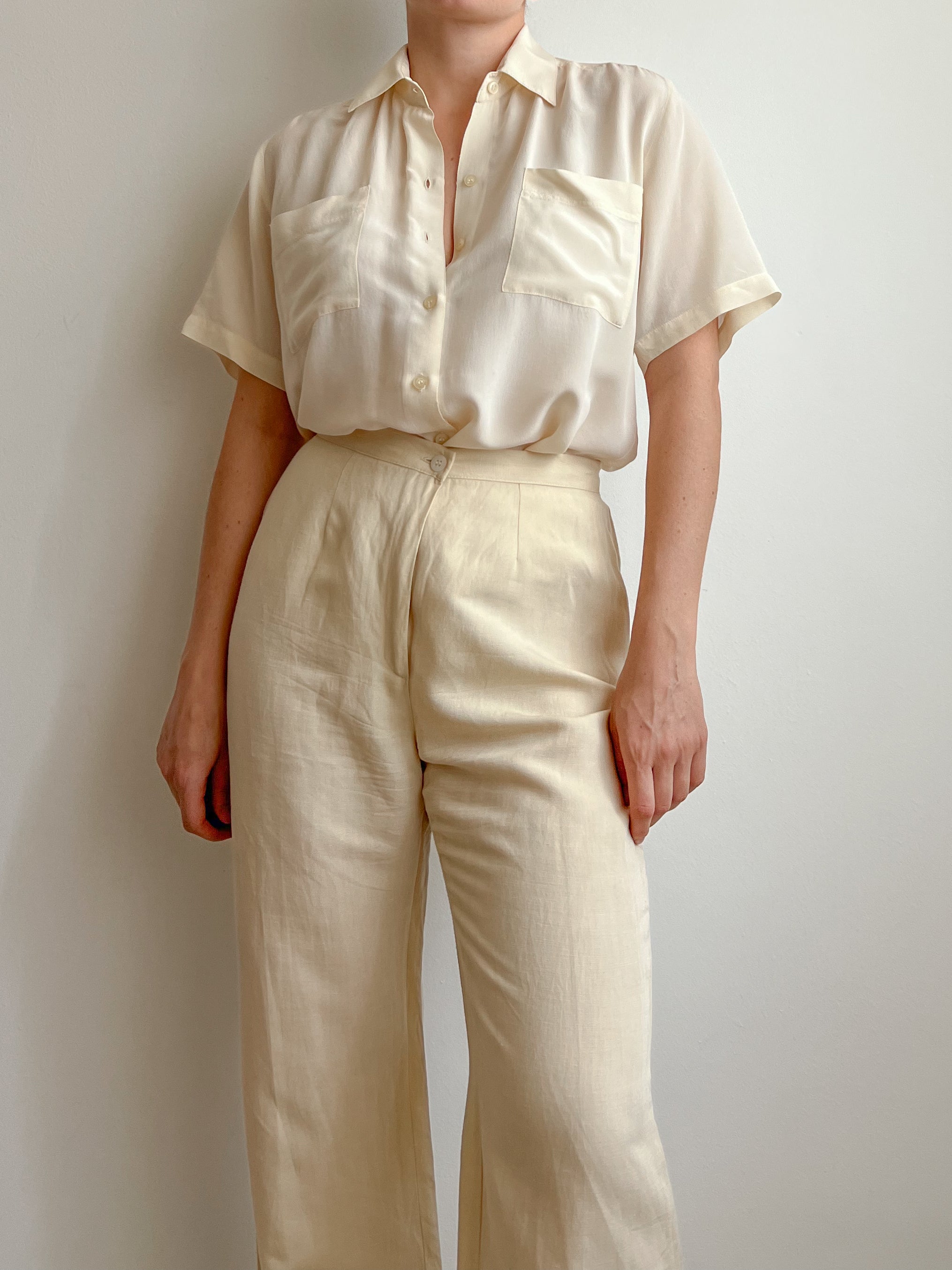 Camicia avorio in seta