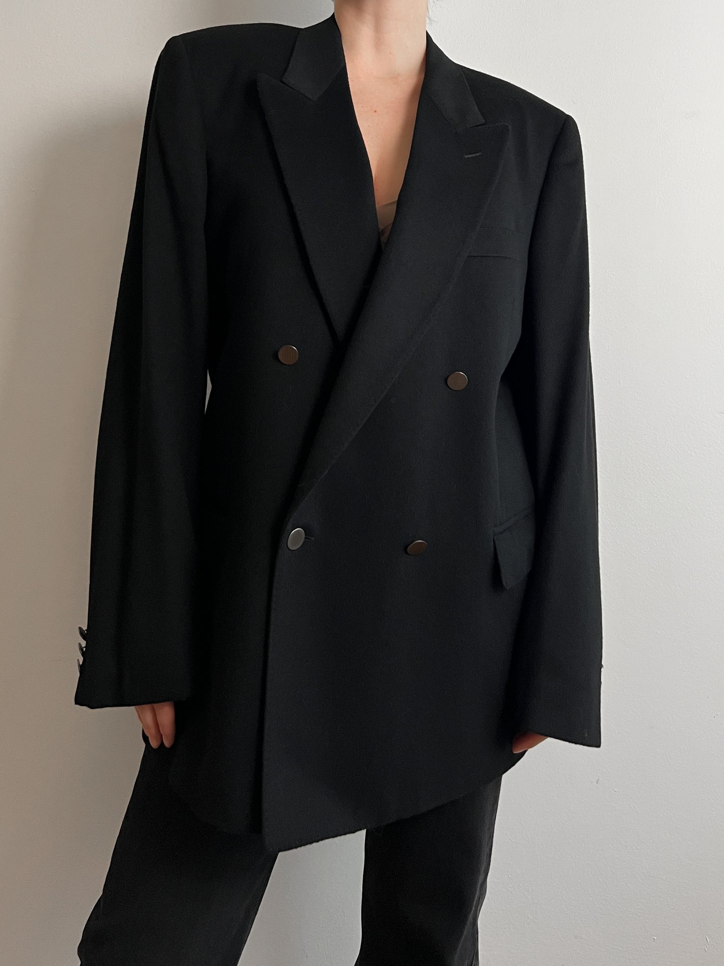 Wool and cashmere black blazer