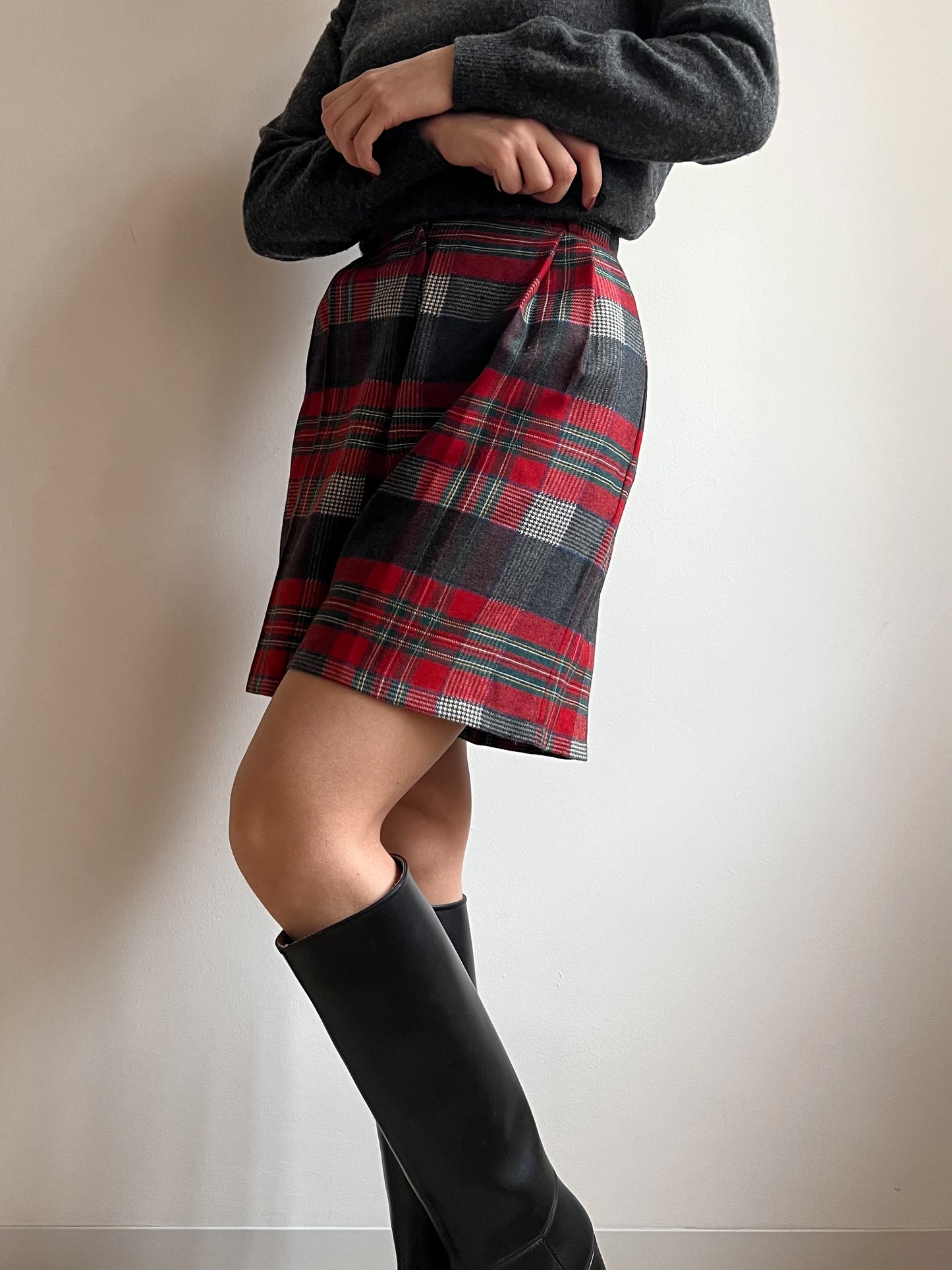 Shorts tartan in lana