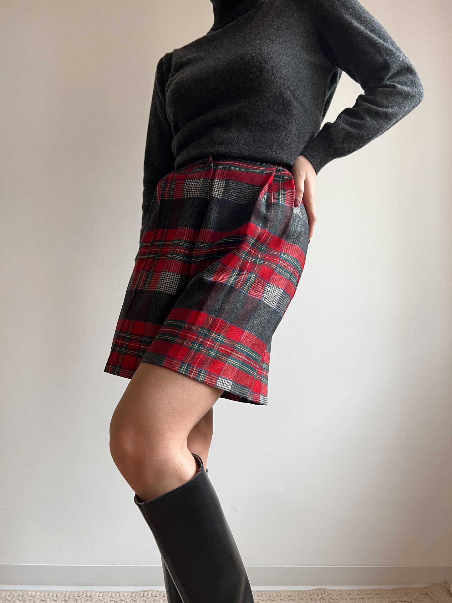 Shorts tartan in lana