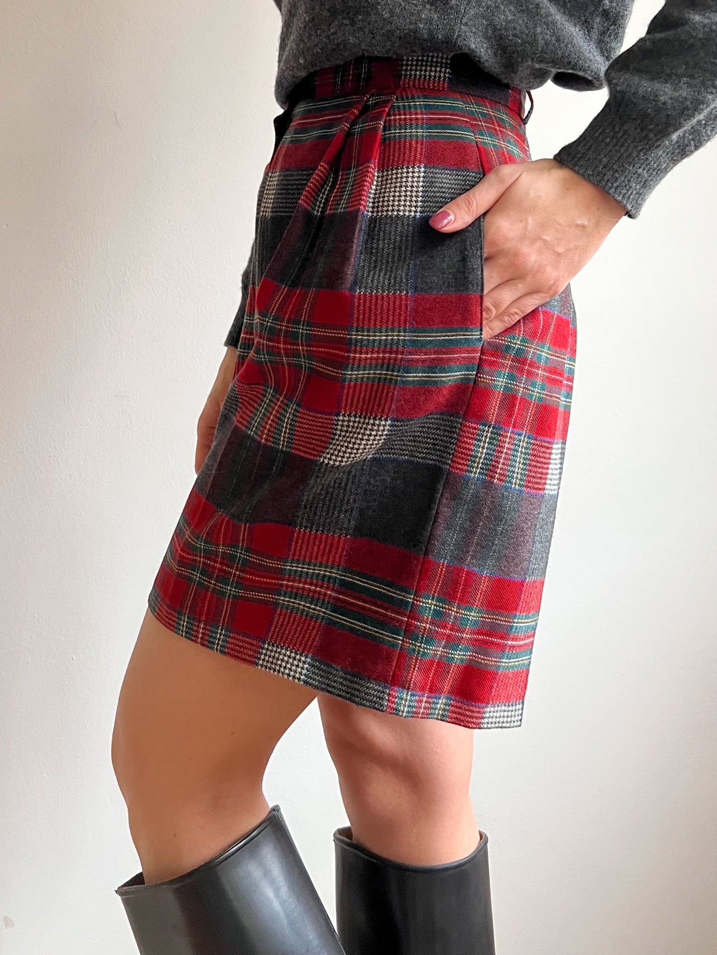 Shorts tartan in lana