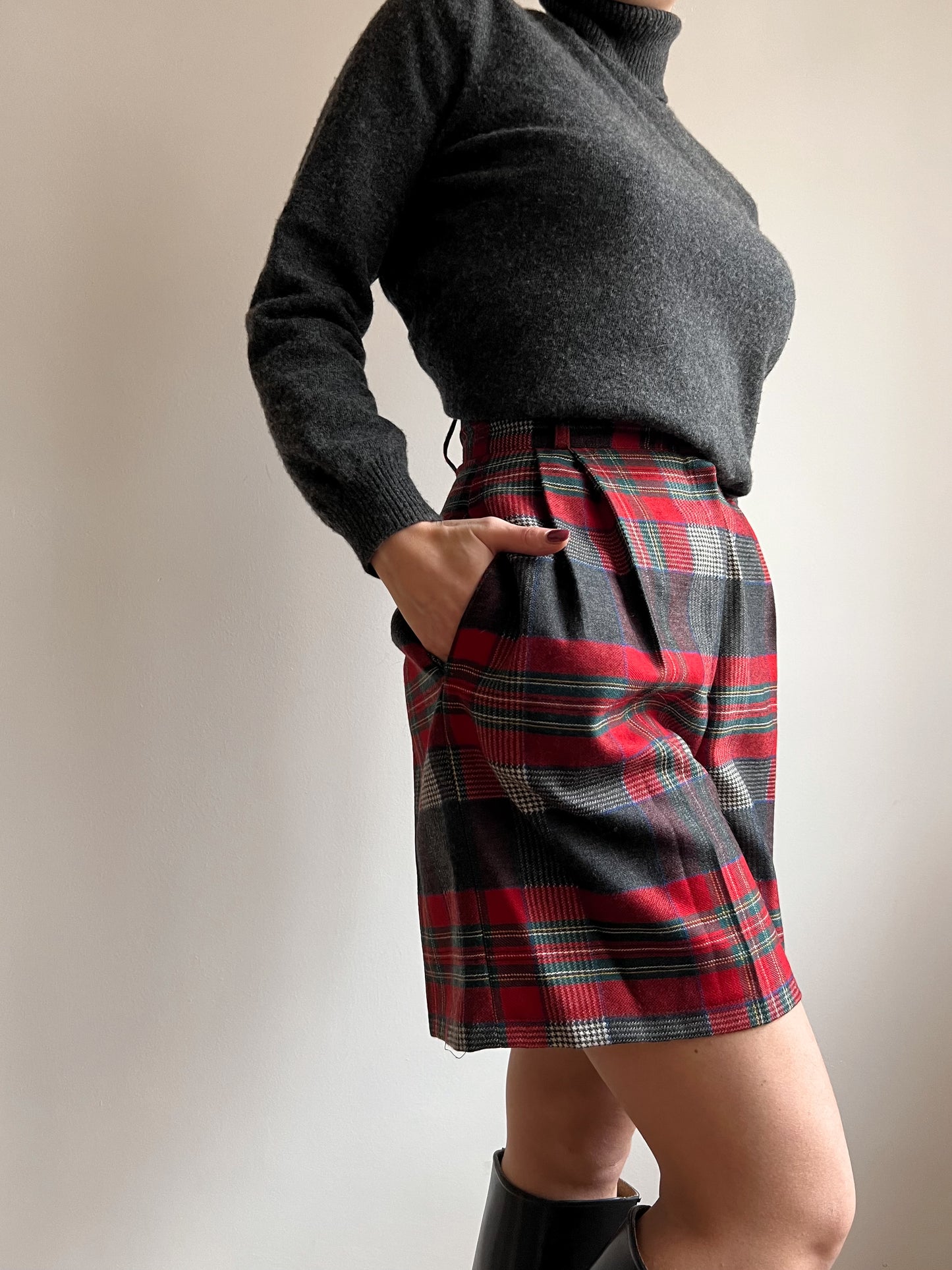 Shorts tartan in lana