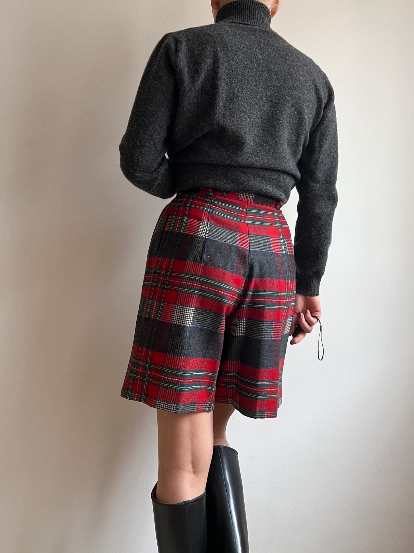 Shorts tartan in lana