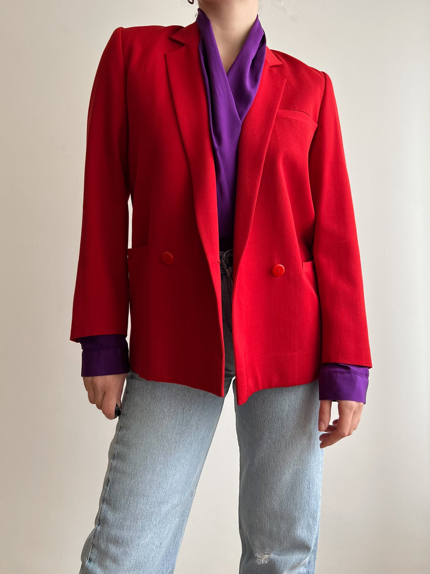 Blazer rosso in lana