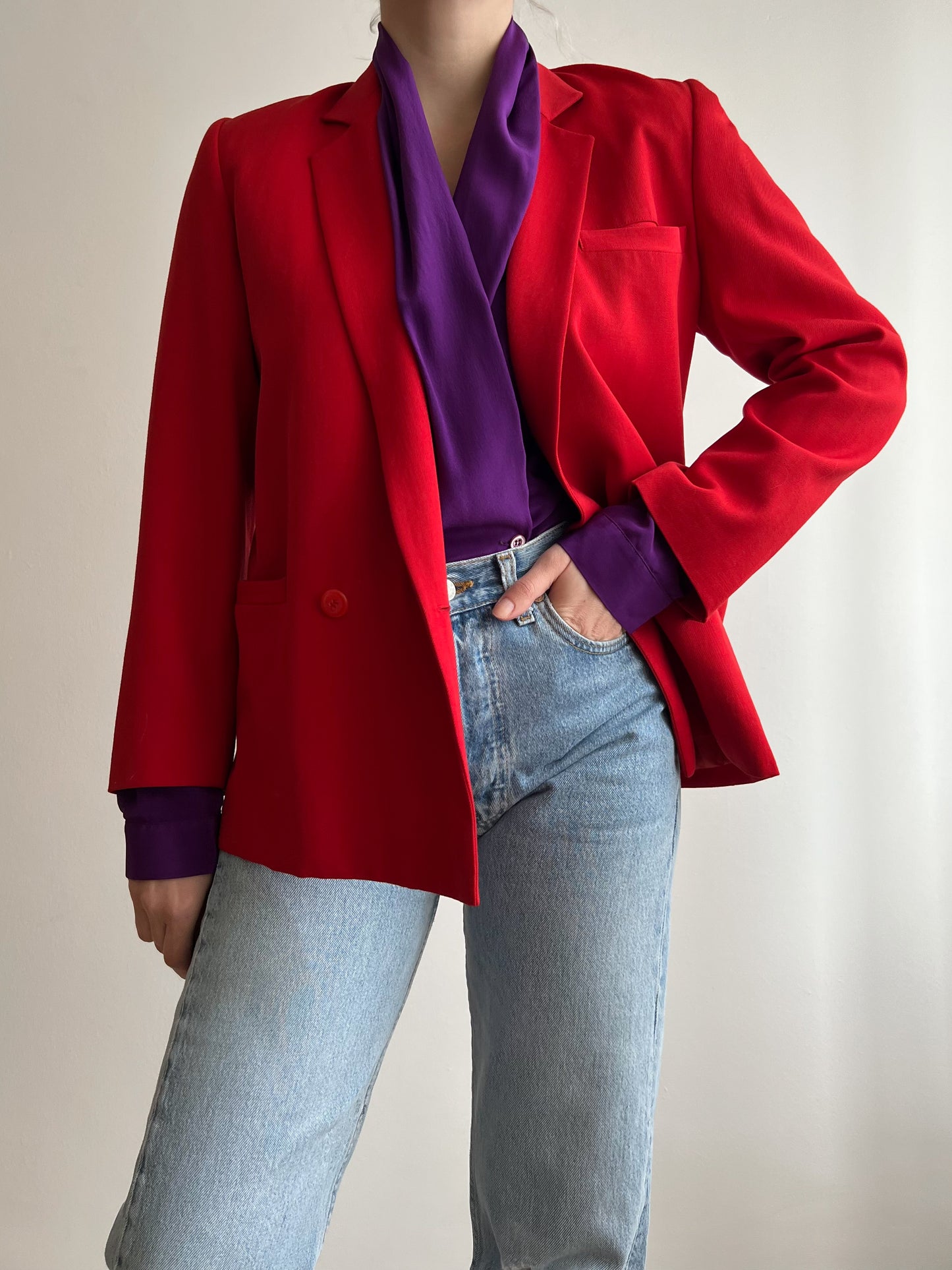 Blazer rosso in lana