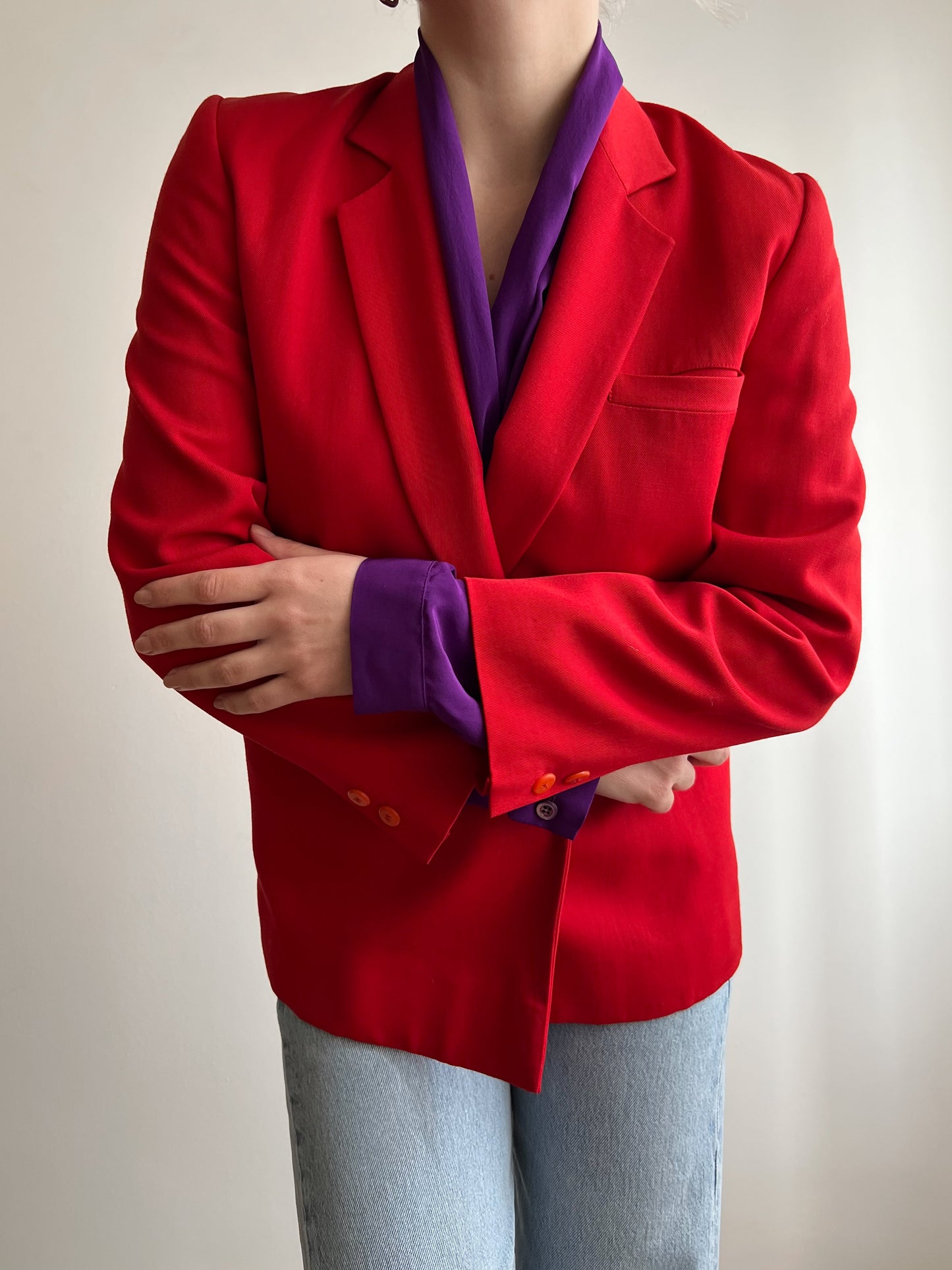 Blazer rosso in lana