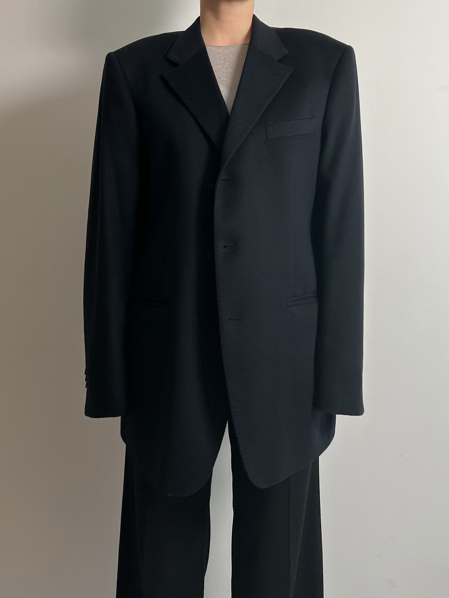 Pure cashmere dark blue blazer