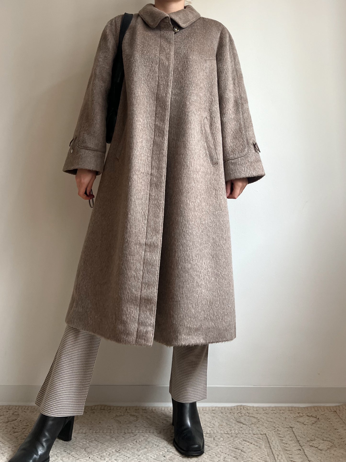 Cappotto tortora in lama