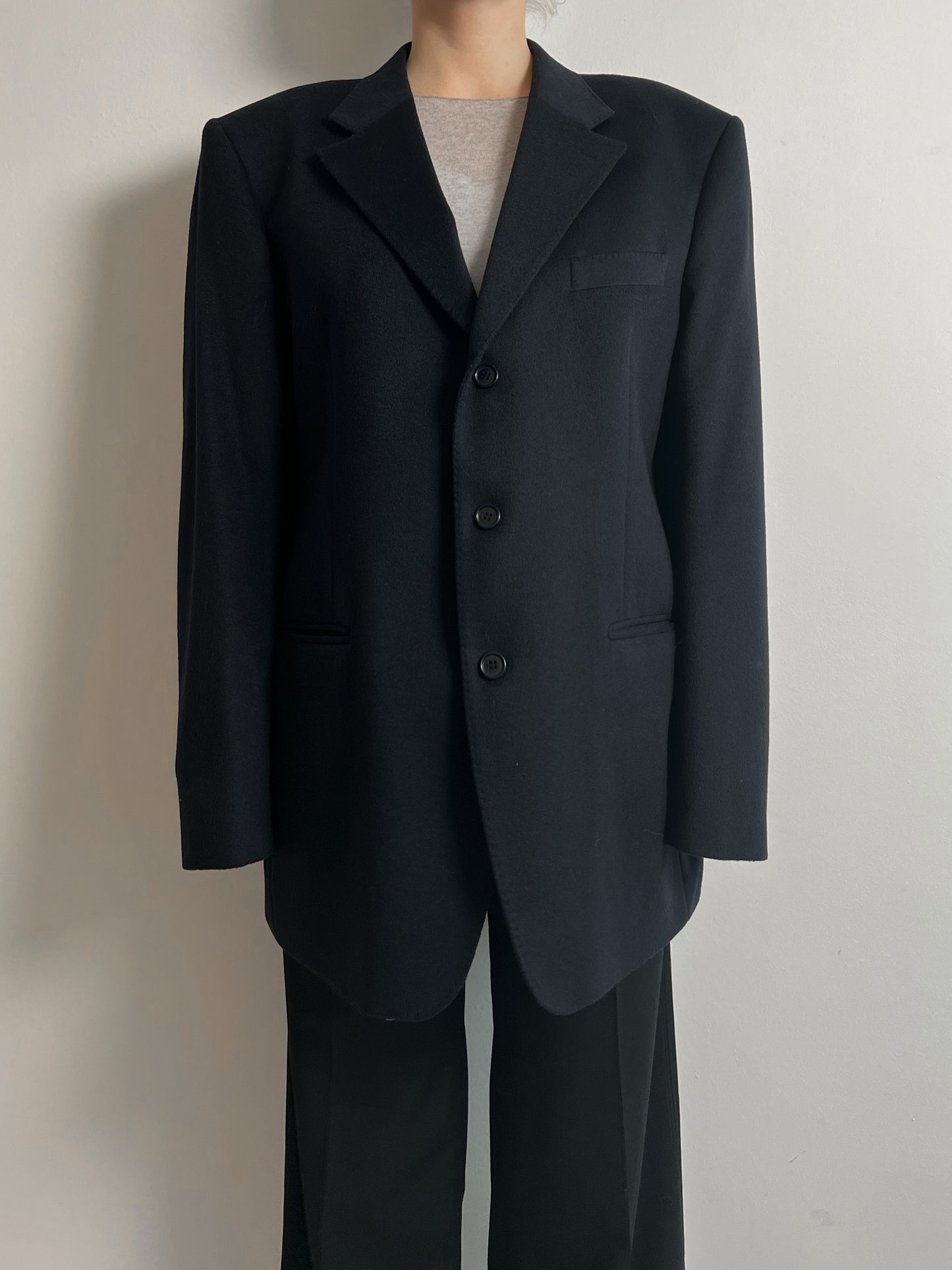 Pure cashmere dark blue blazer