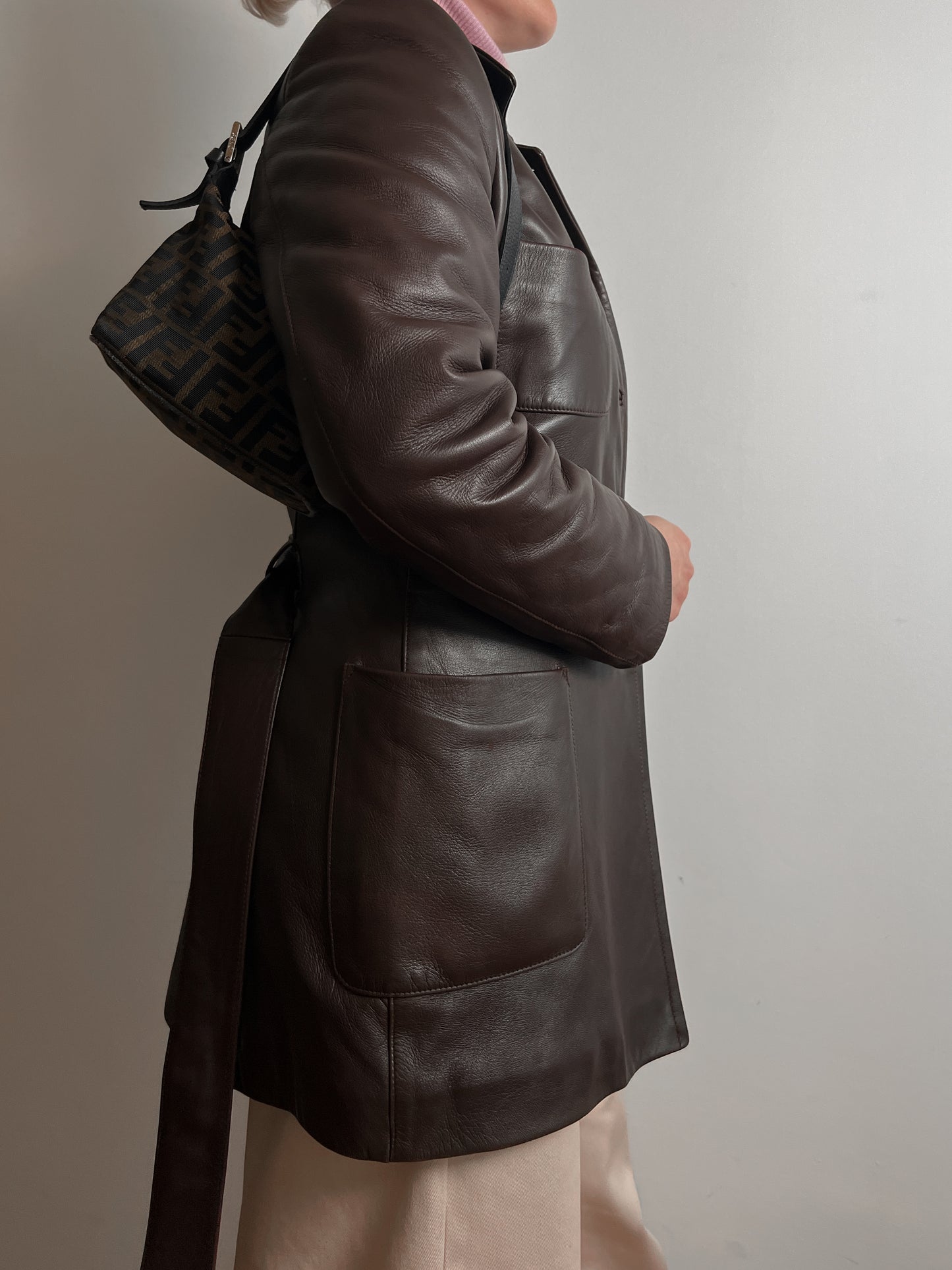 Real leather brown jacket