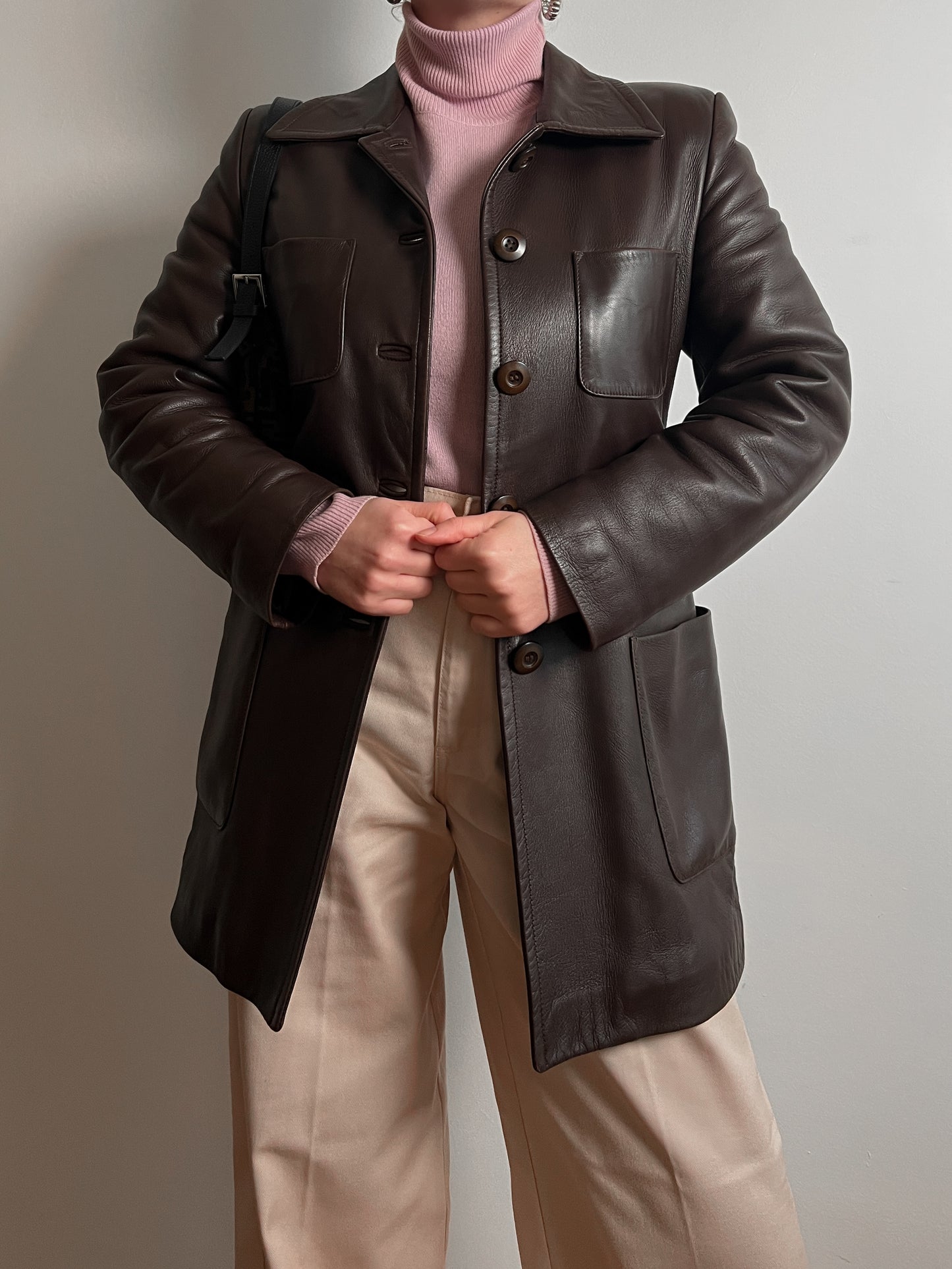 Real leather brown jacket