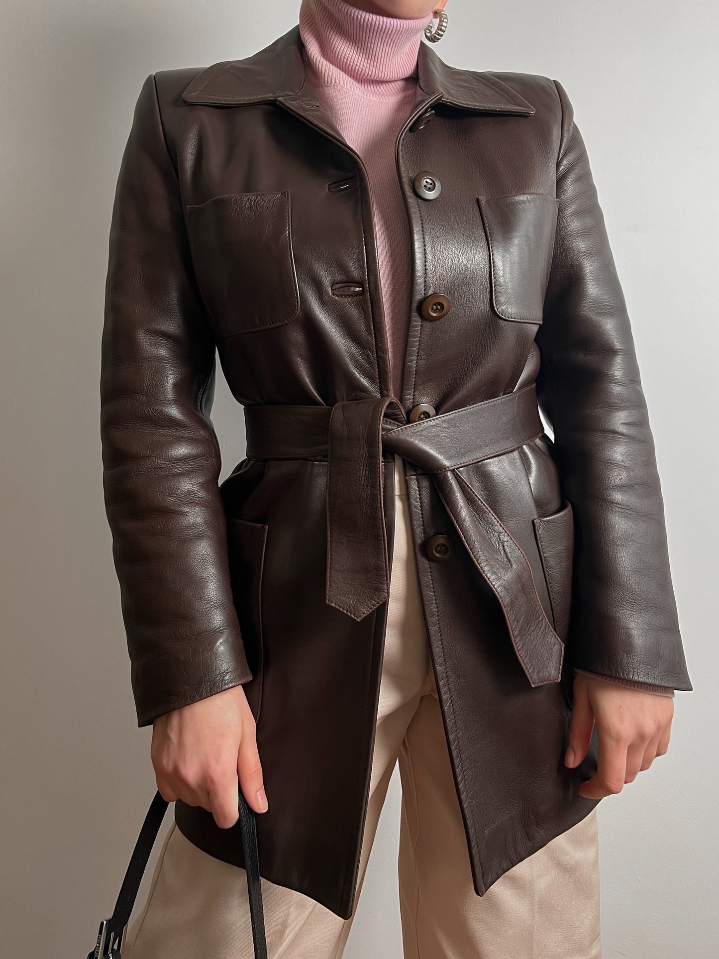 Real leather brown jacket