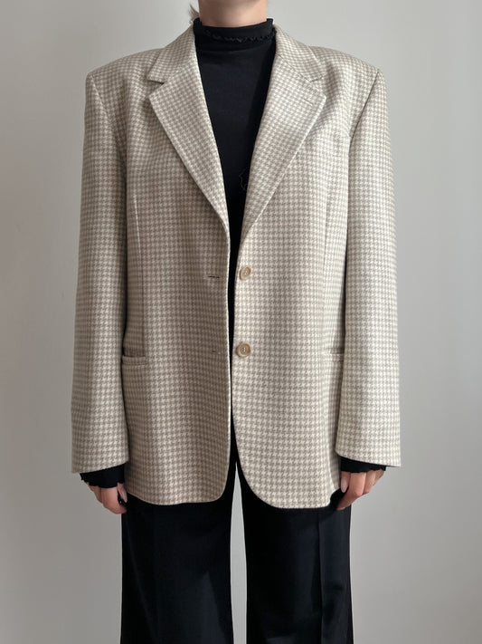 Blazer in lana e cashmere beige