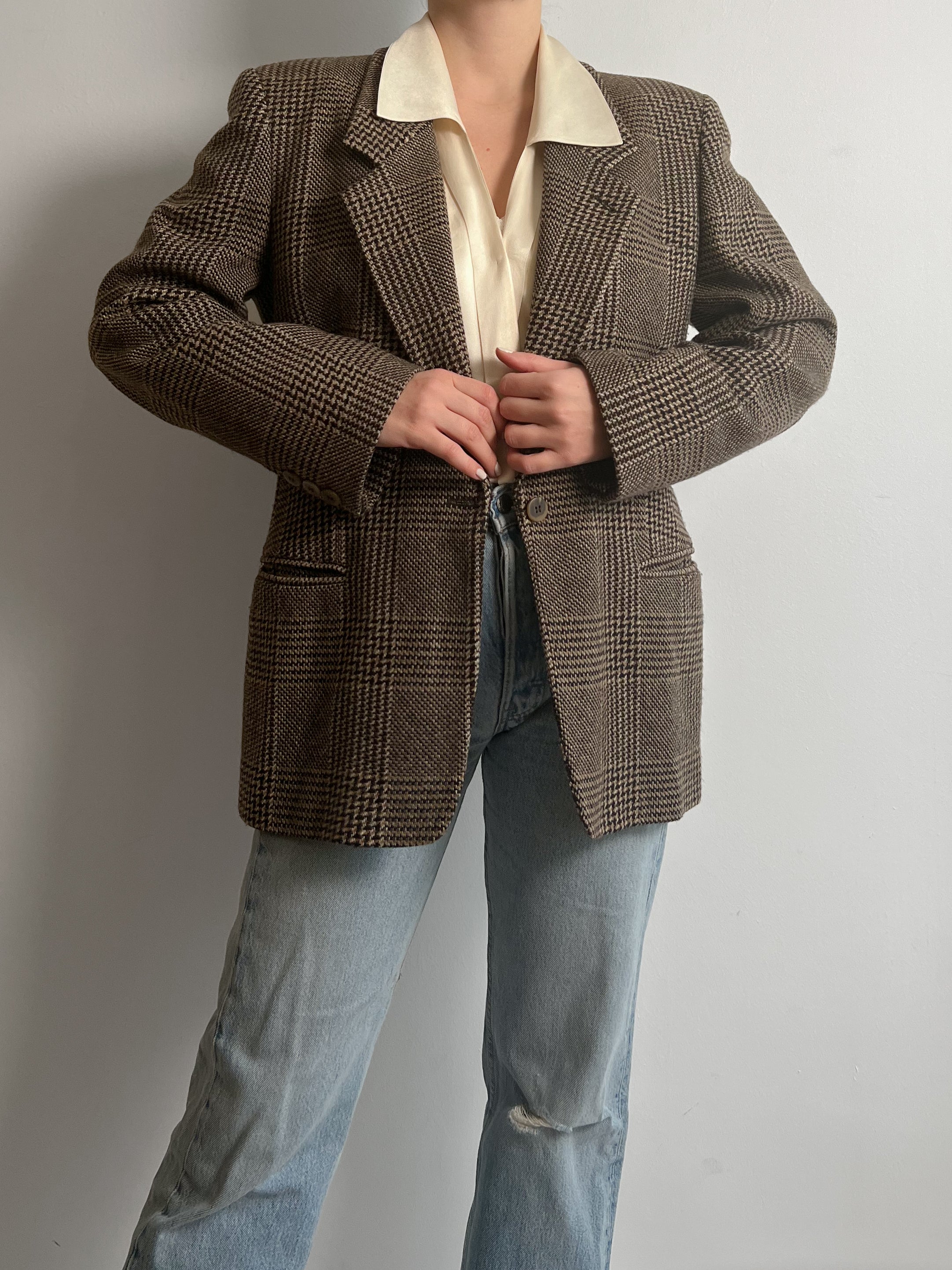 Emporio Armani wool check blazer