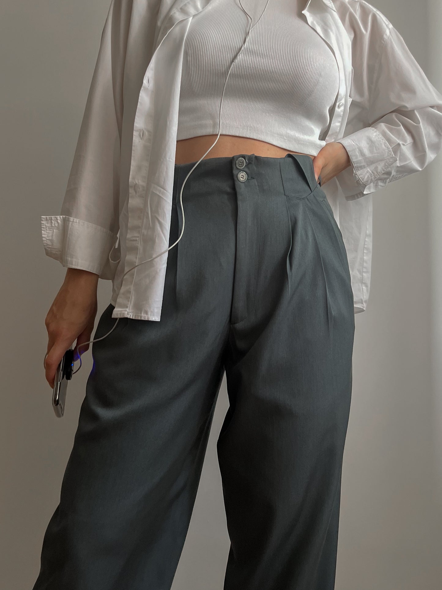 Vintage viscose pleated pants