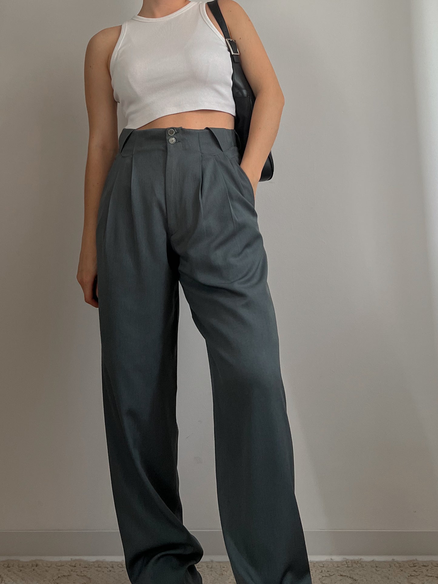 Vintage viscose pleated pants