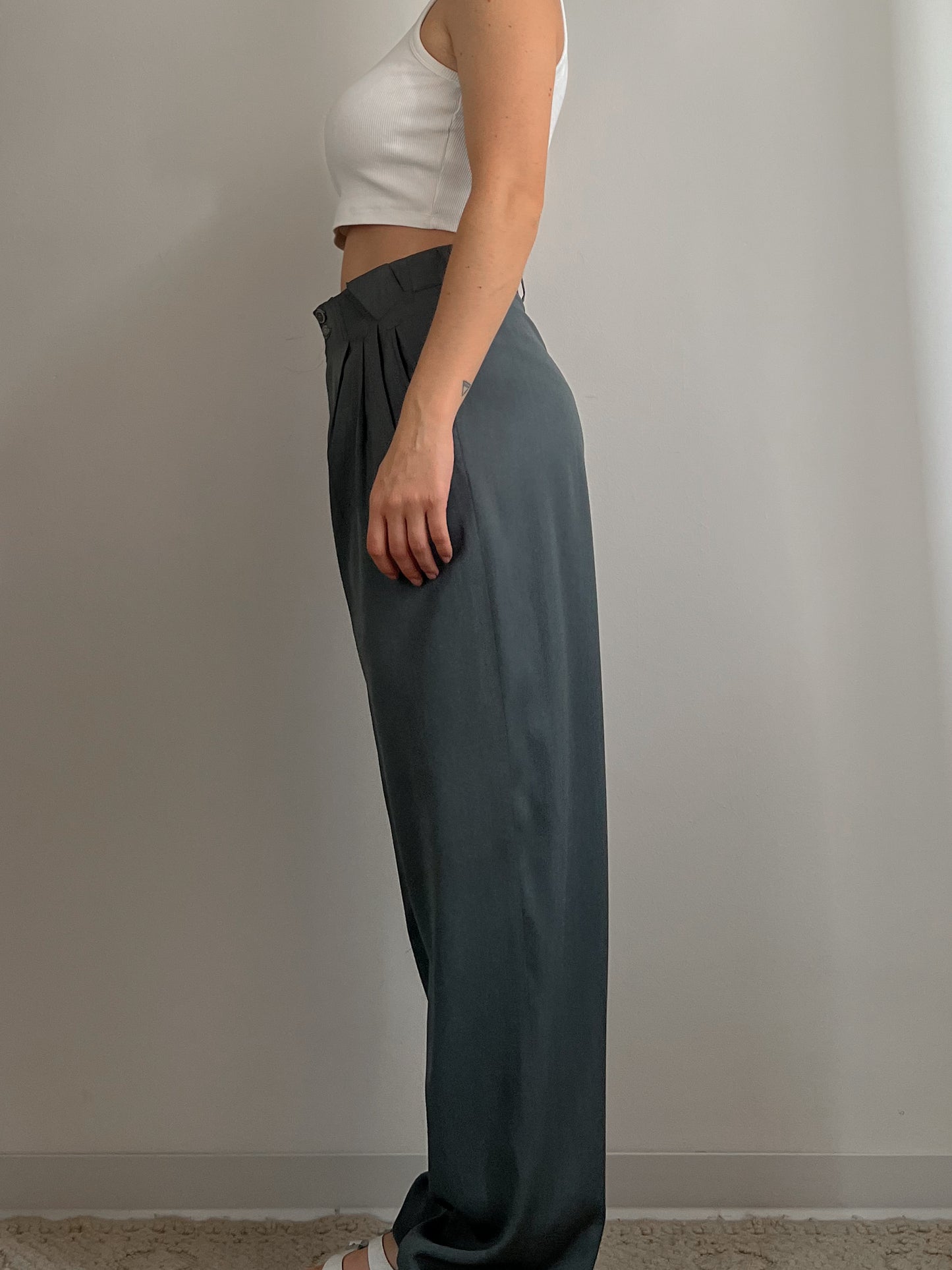 Vintage viscose pleated pants