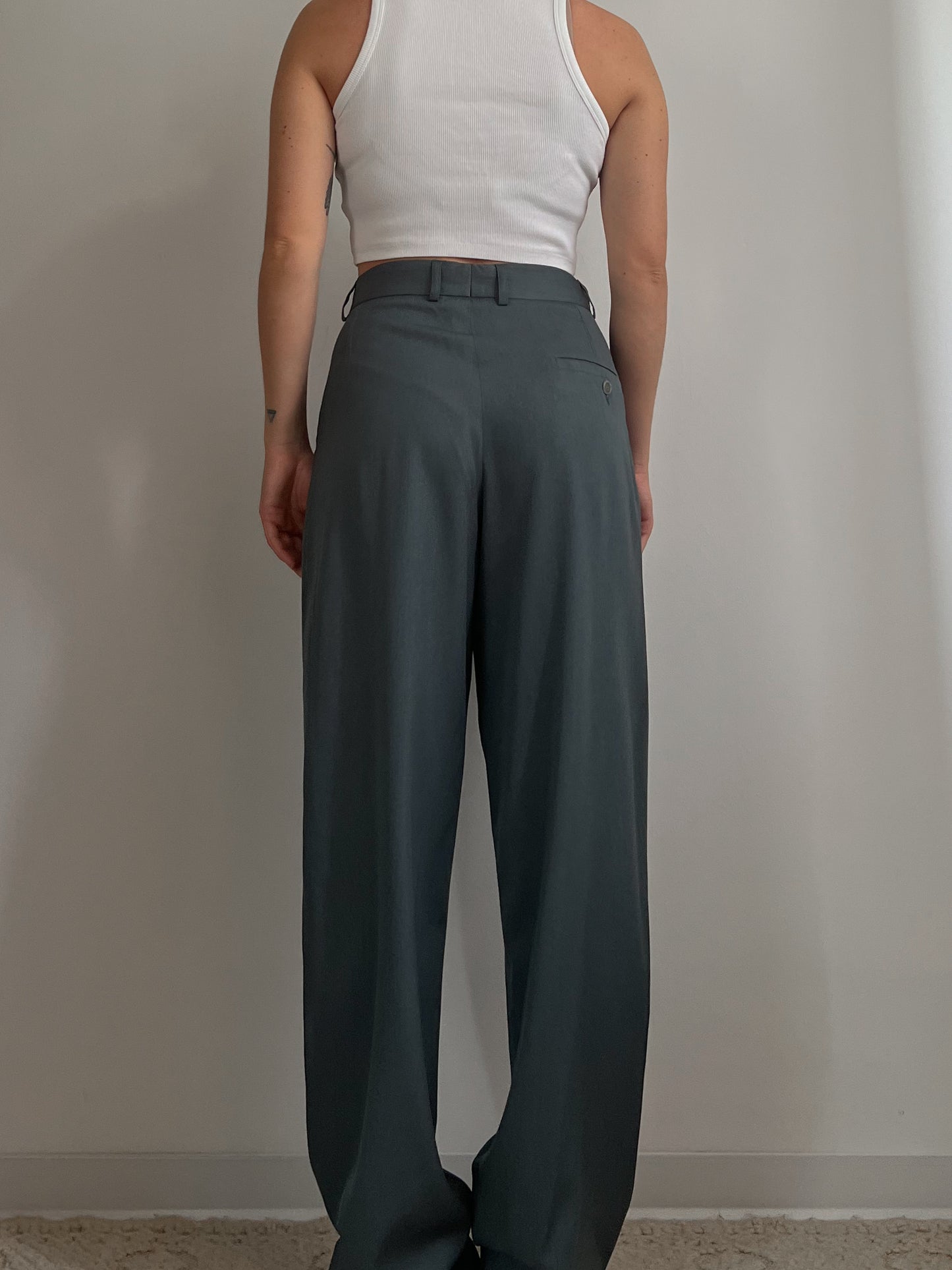 Vintage viscose pleated pants