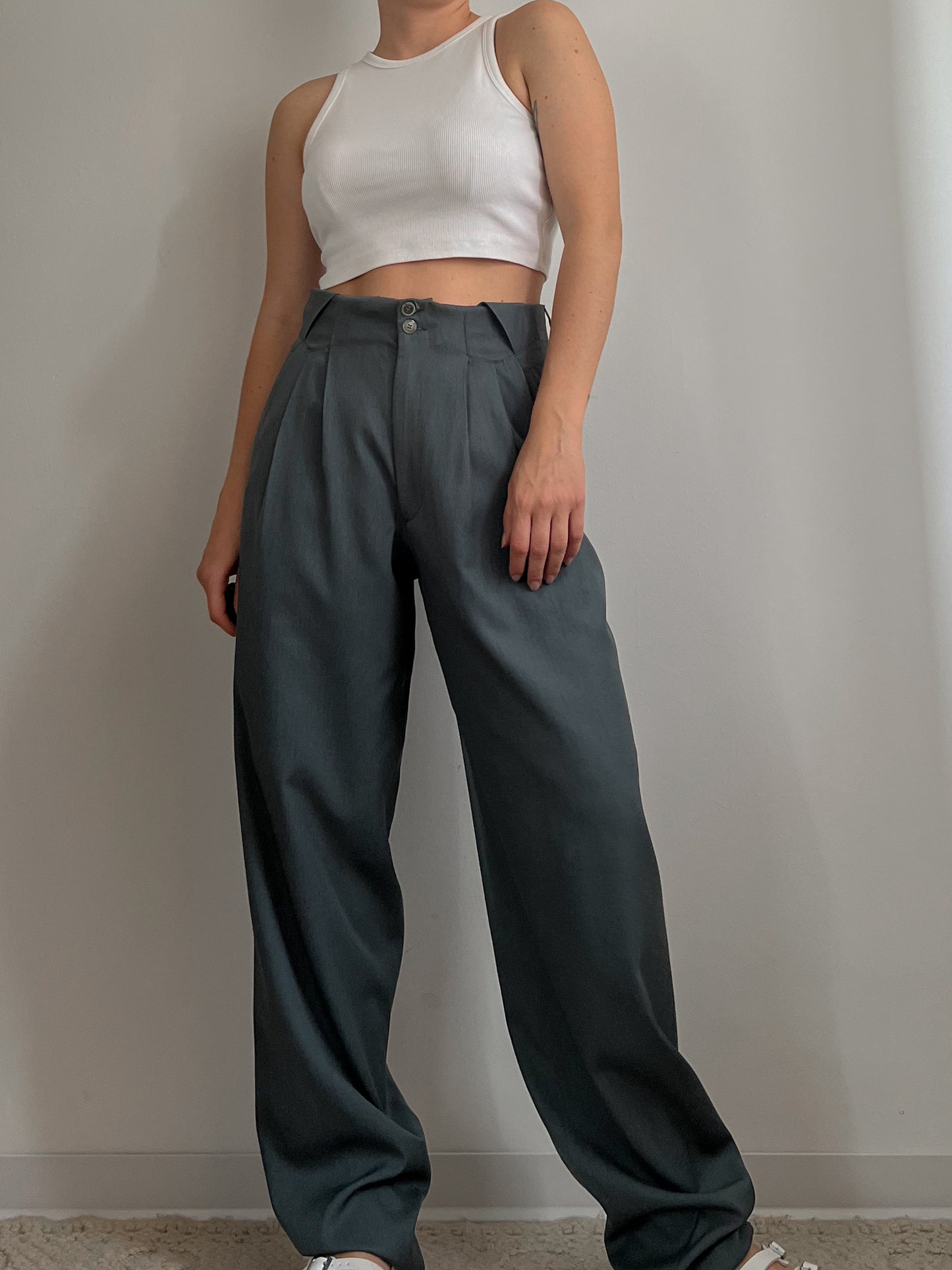 Vintage viscose pleated pants