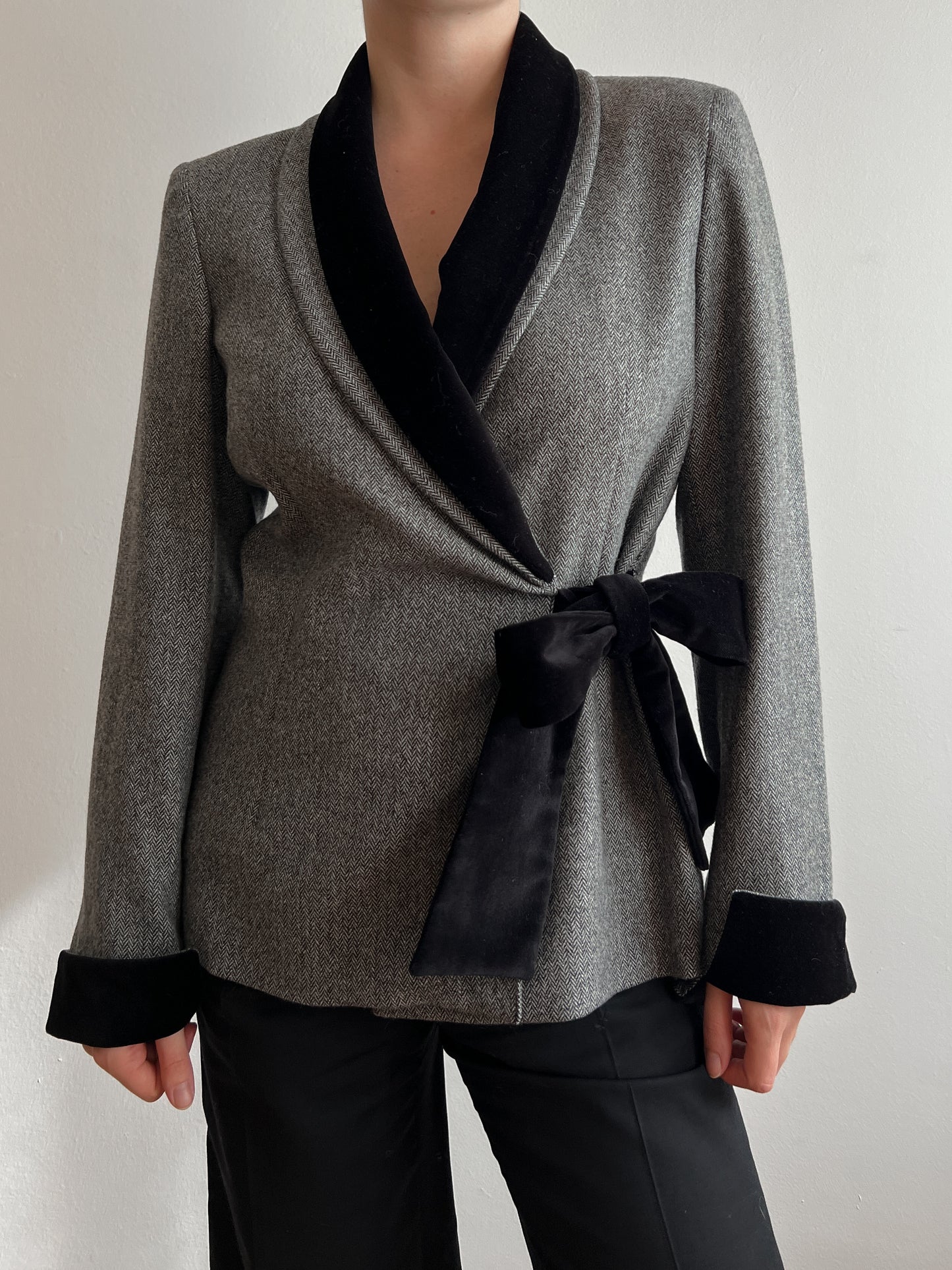 Gina Lebole wool and velvet blazer