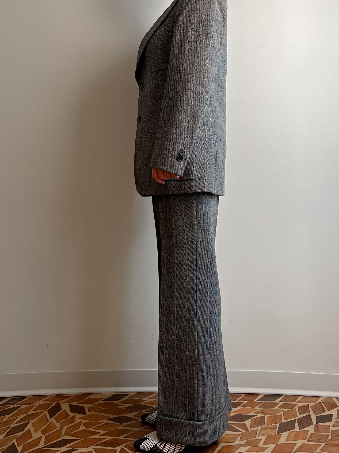 Pure wool striped suit