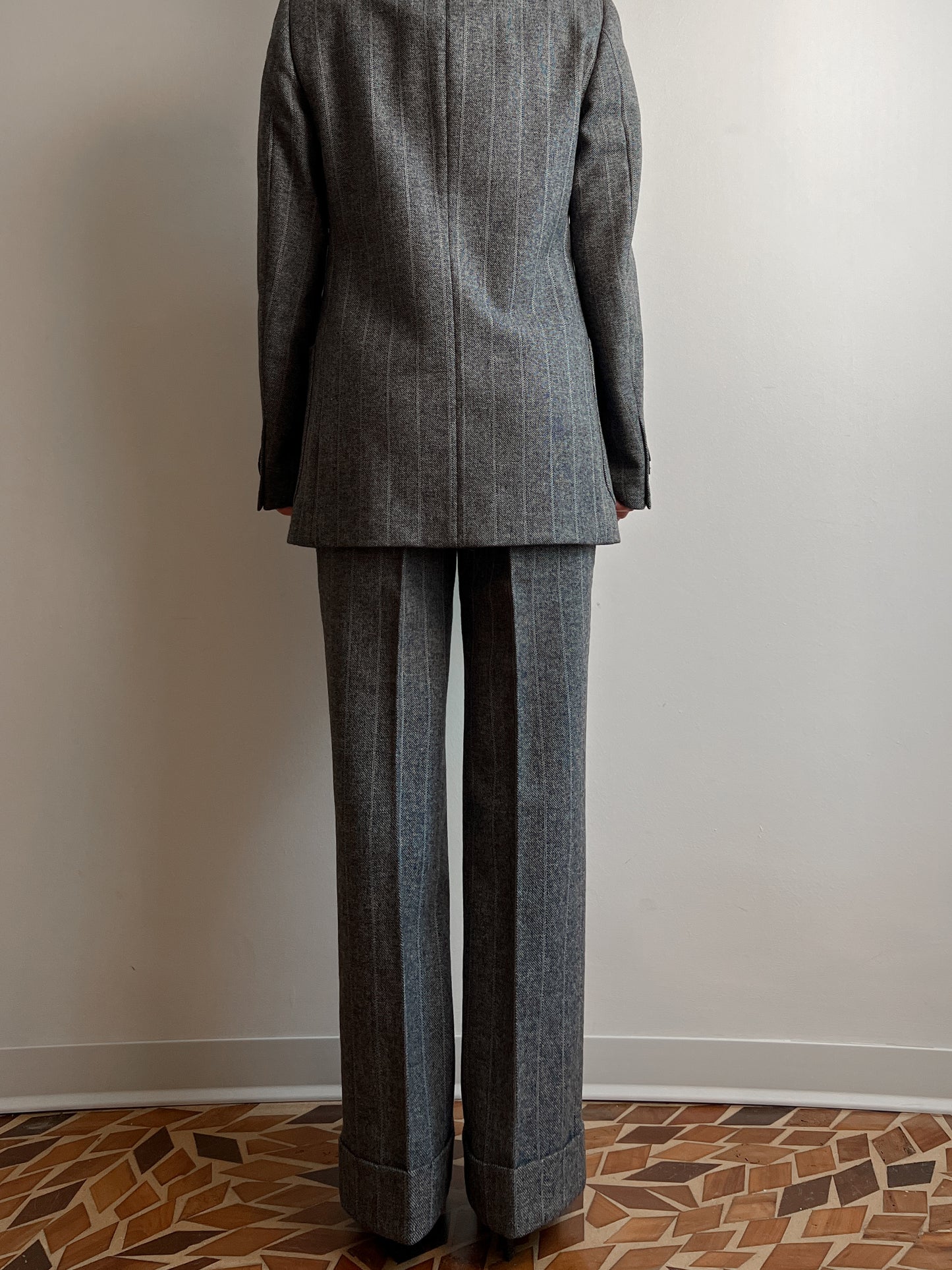 Pure wool striped suit