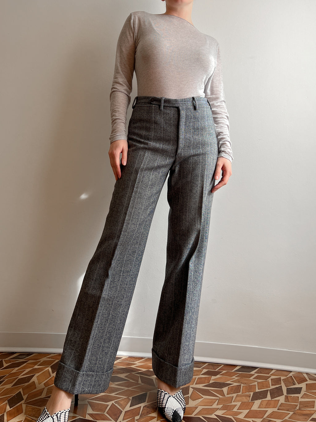 Pure wool striped suit