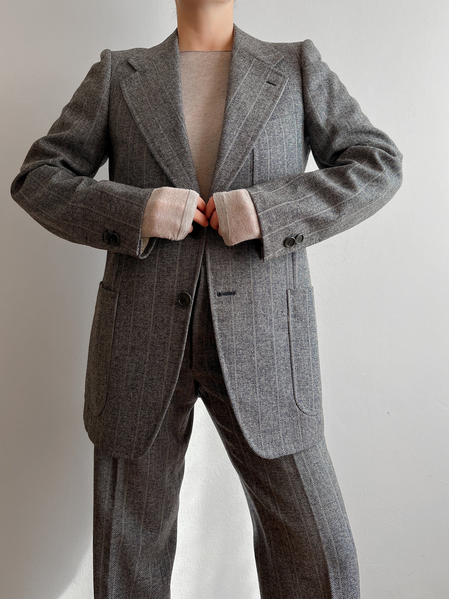 Pure wool striped suit