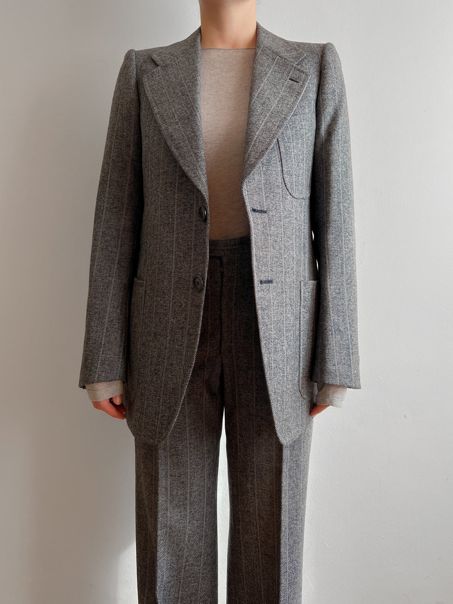 Pure wool striped suit