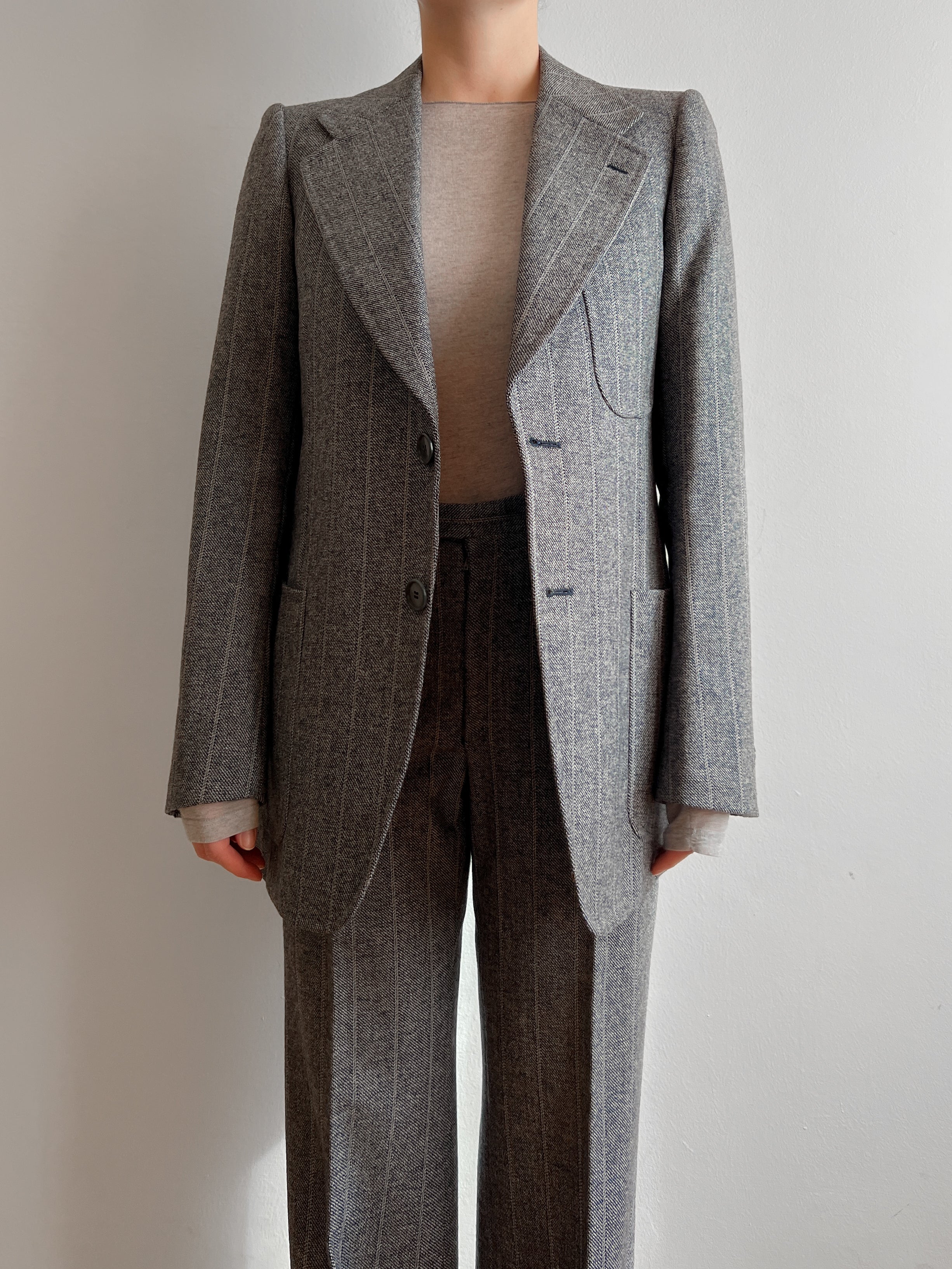 Pure wool striped suit