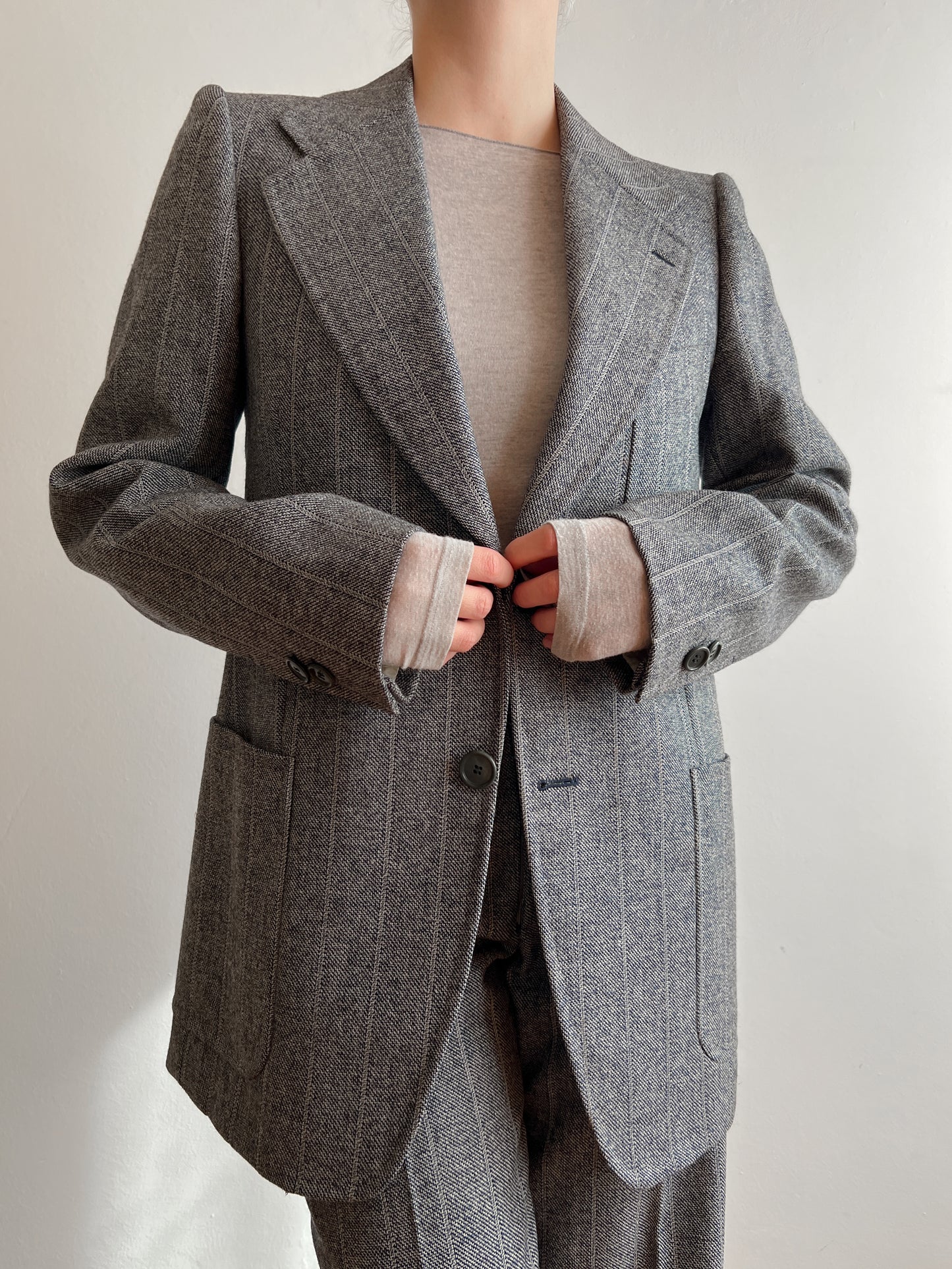 Pure wool striped suit