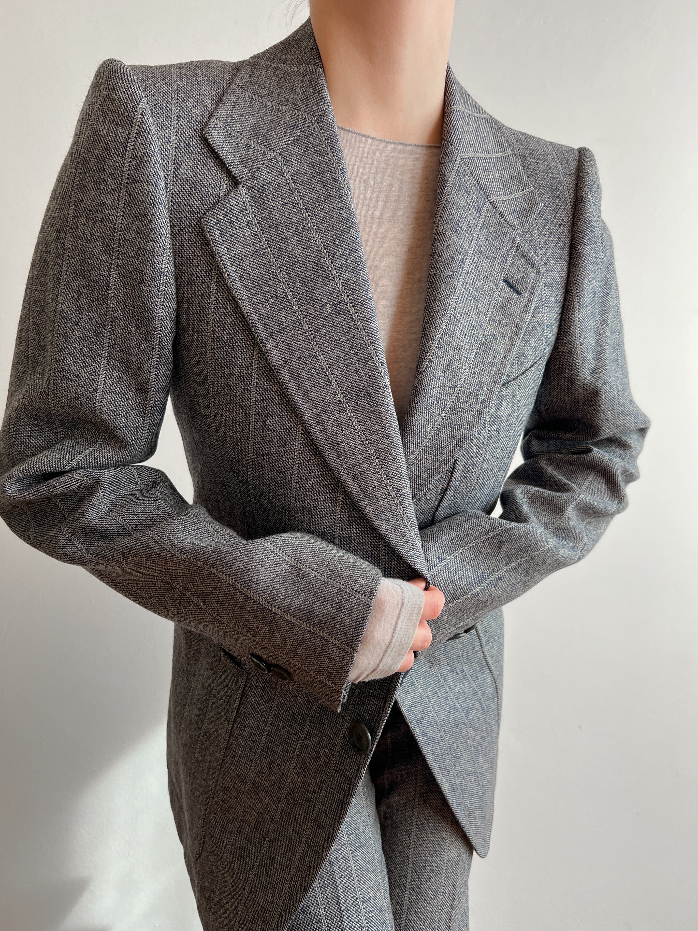 Pure wool striped suit