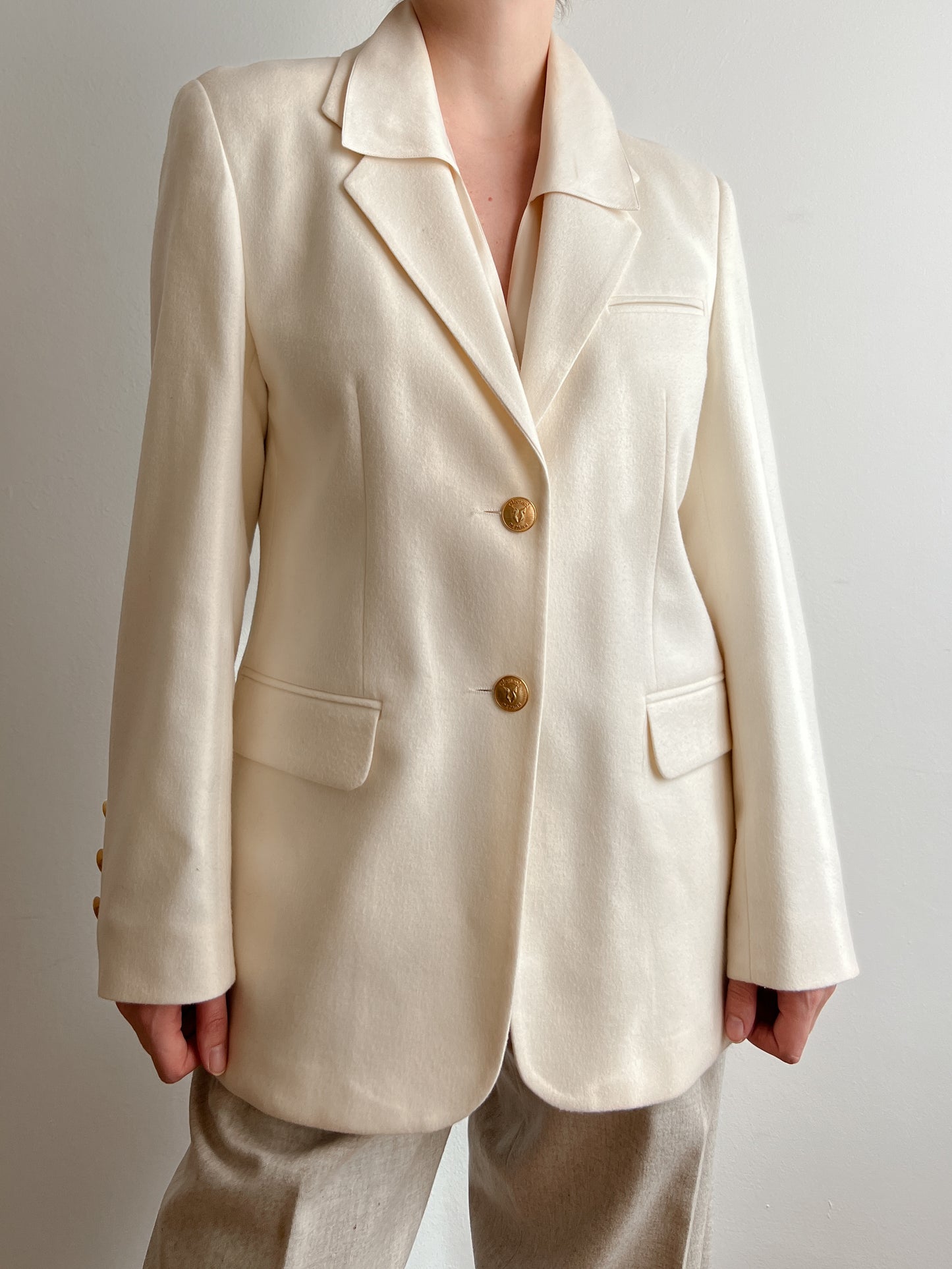 Wool and cashmere ivory blazer