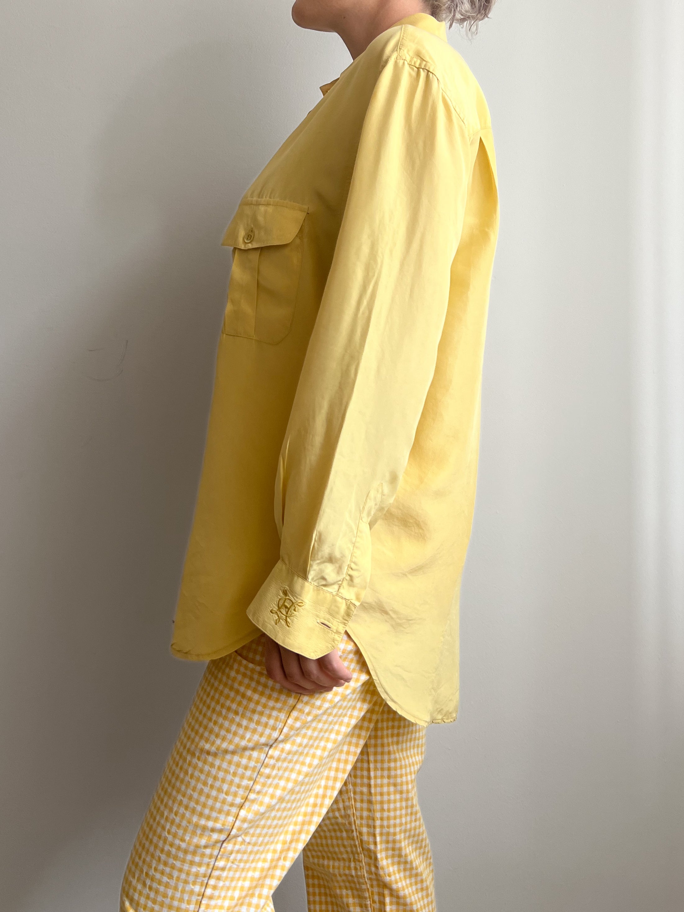Pure silk yellow shirt