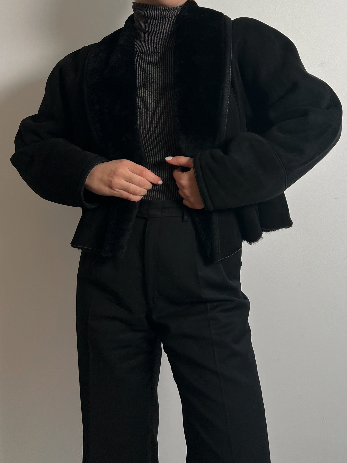 Renewed black original Shearling