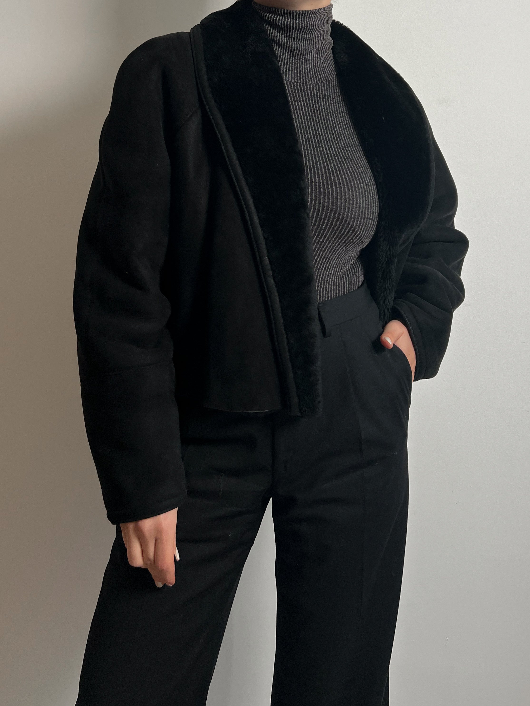 Renewed black original Shearling