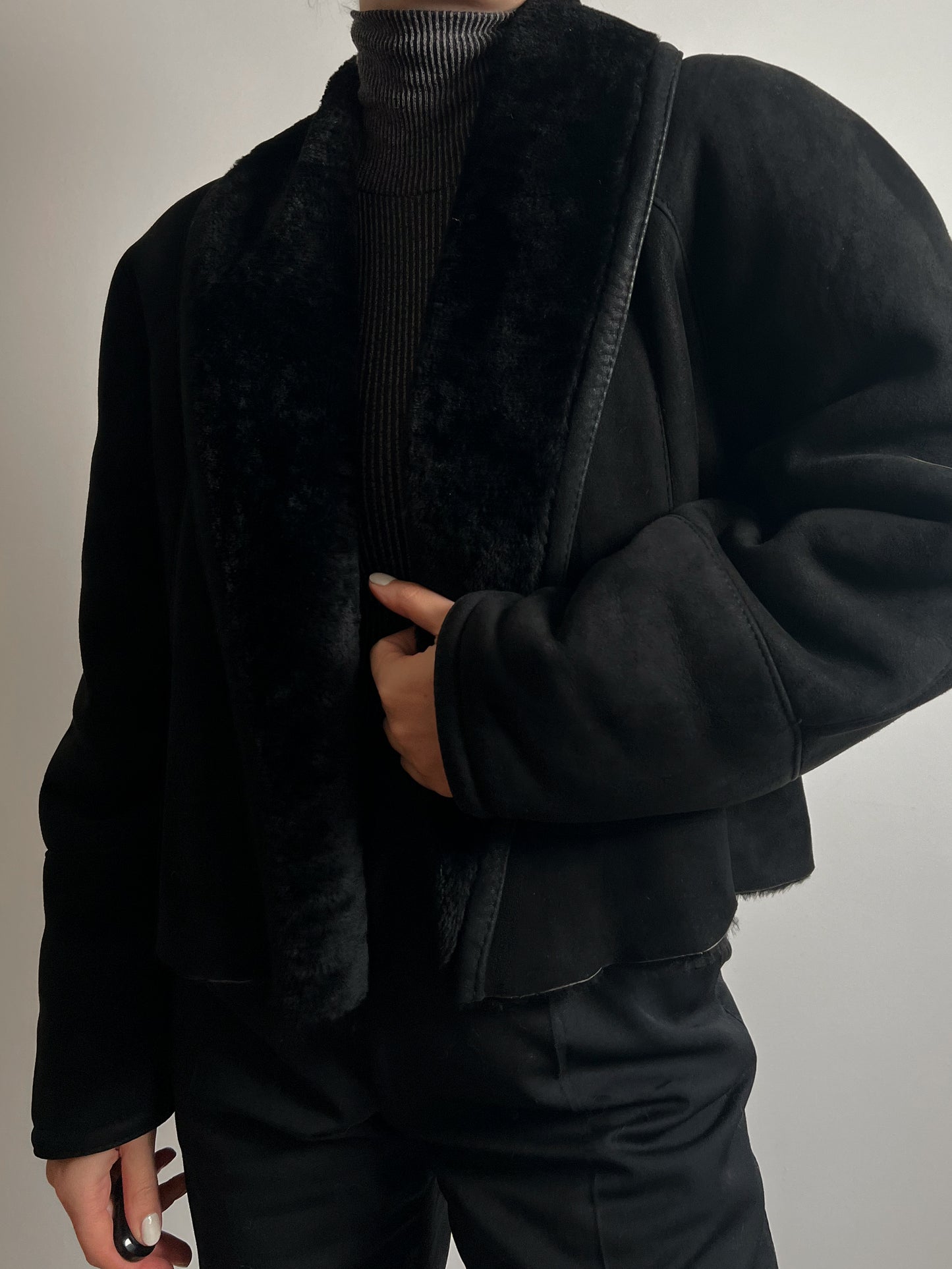 Renewed black original Shearling