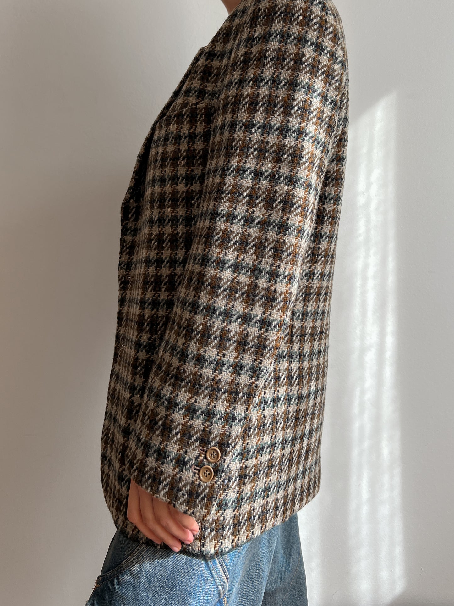 Pure wool check blazer