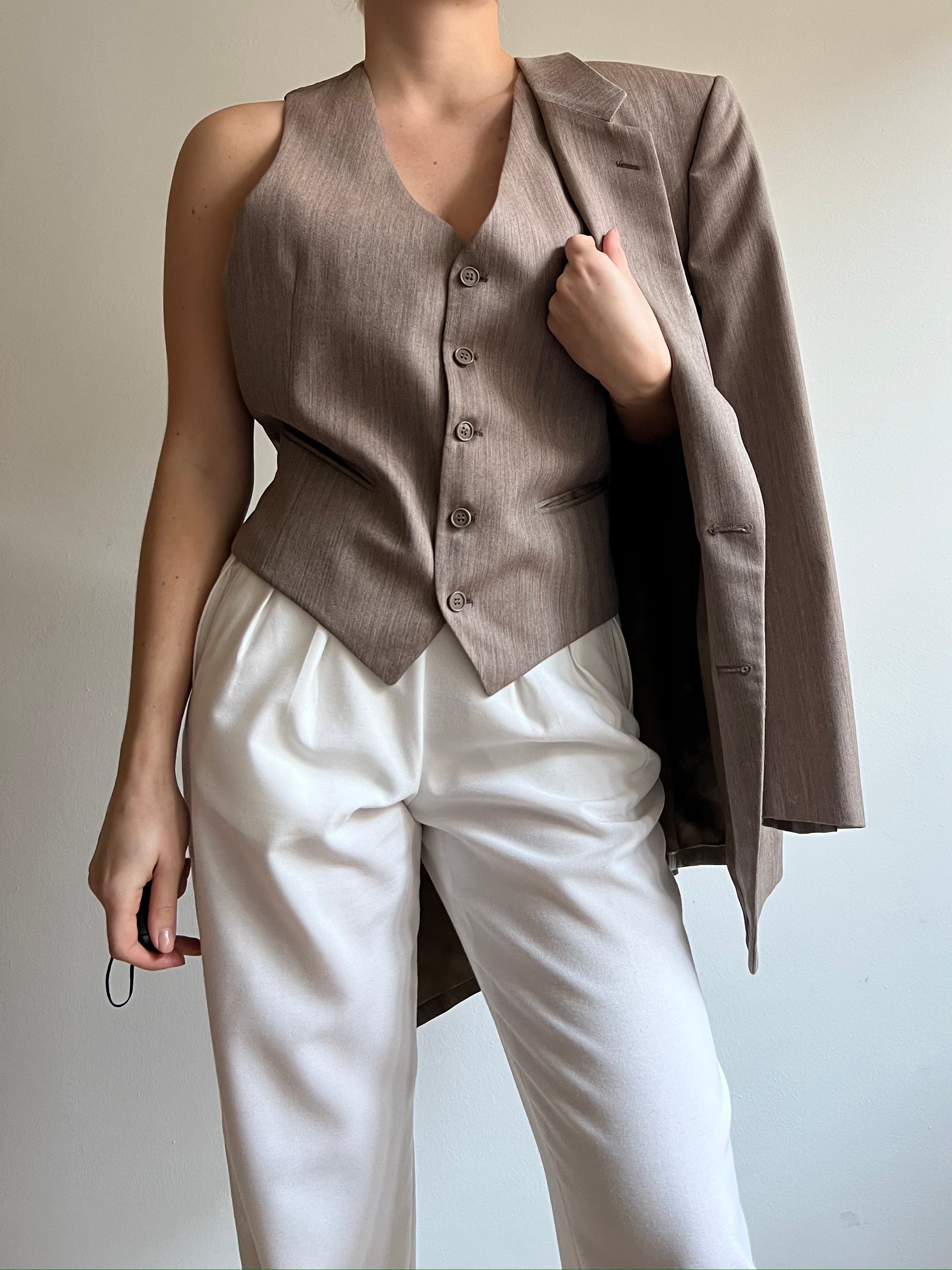 Blazer e gilet color tortora