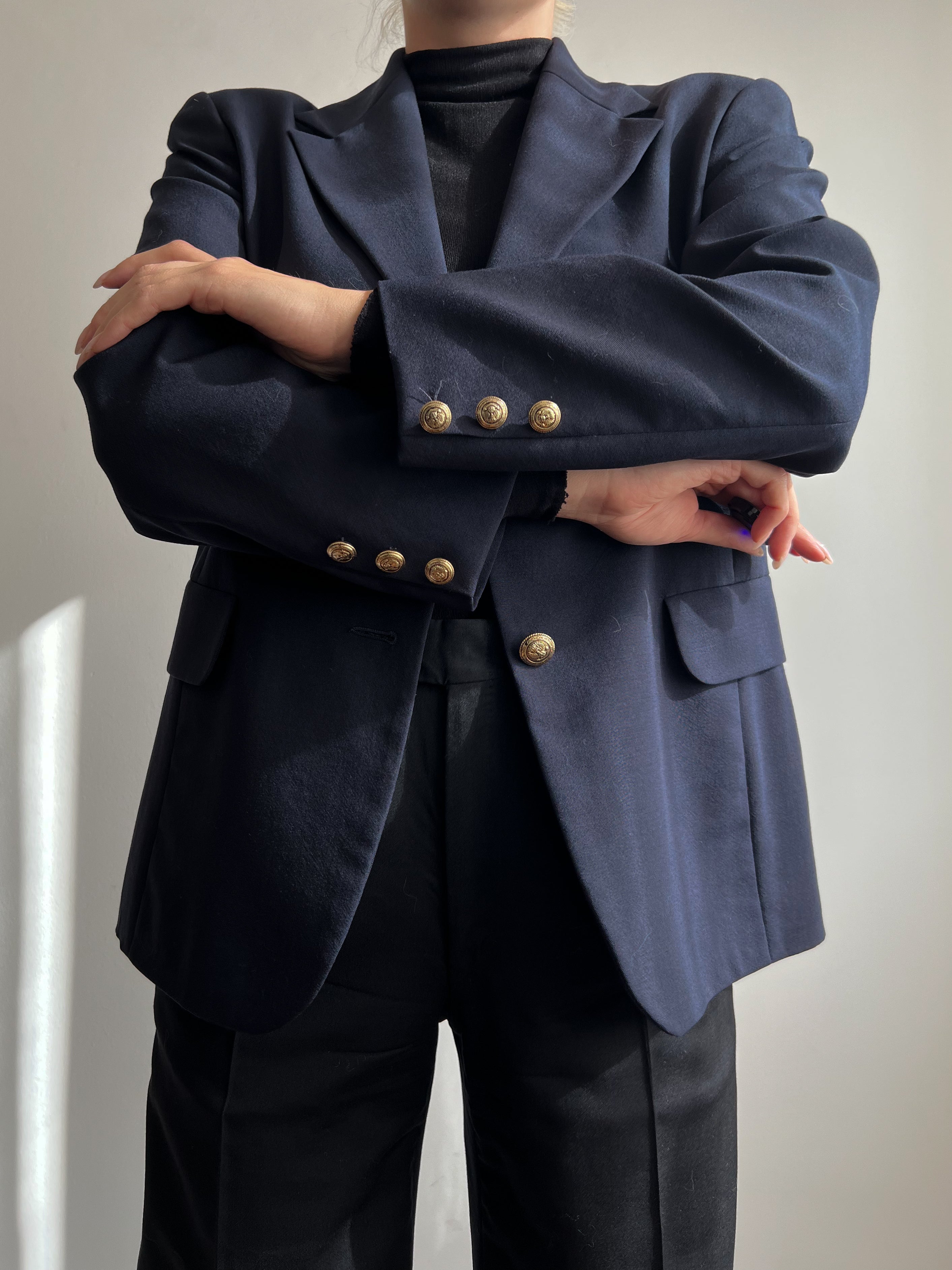 Blazer in lana blu